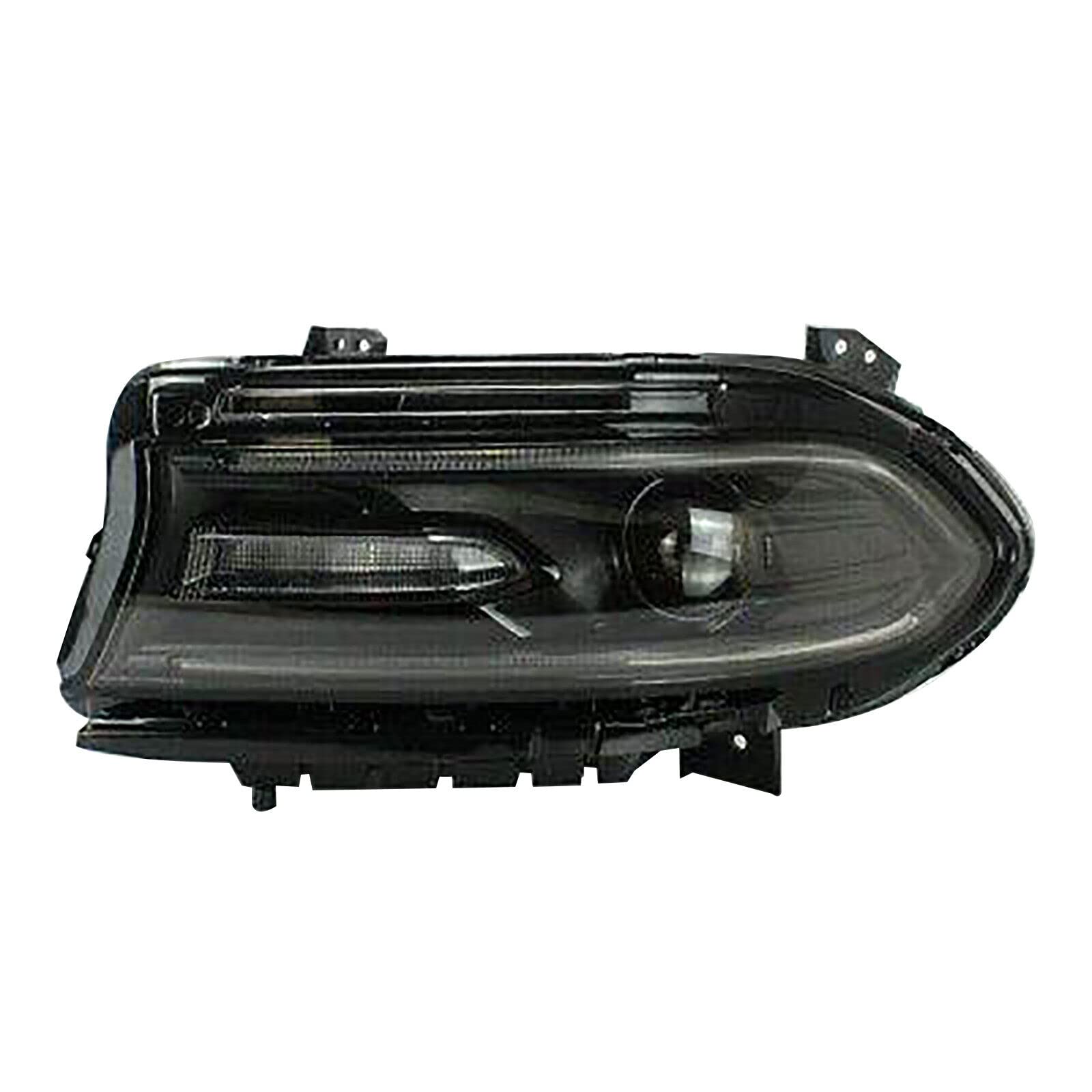 2015-2020 Dodge Charger LED Headlight Assembly - Driver Side Left Black Housing Clear Lens Replacement for Improved Visibility | Perfect for Night Driving & Foggy Conditions