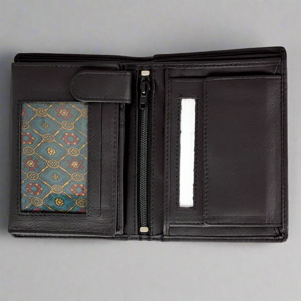 Premium Men's Leather Wallet - RFID Blocking Snap Close Flip Trifold Design - Perfect for Everyday Carry, Travel & Business (JBG International)