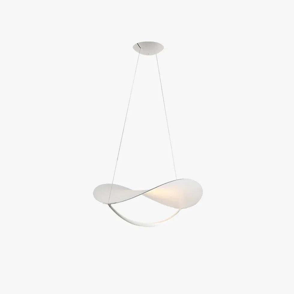 Modern Curved Blades White Pendant Light for Bedroom - Elegant Ceiling Lighting Fixture for Bedroom, Living Room, Dining Room & Home Decor