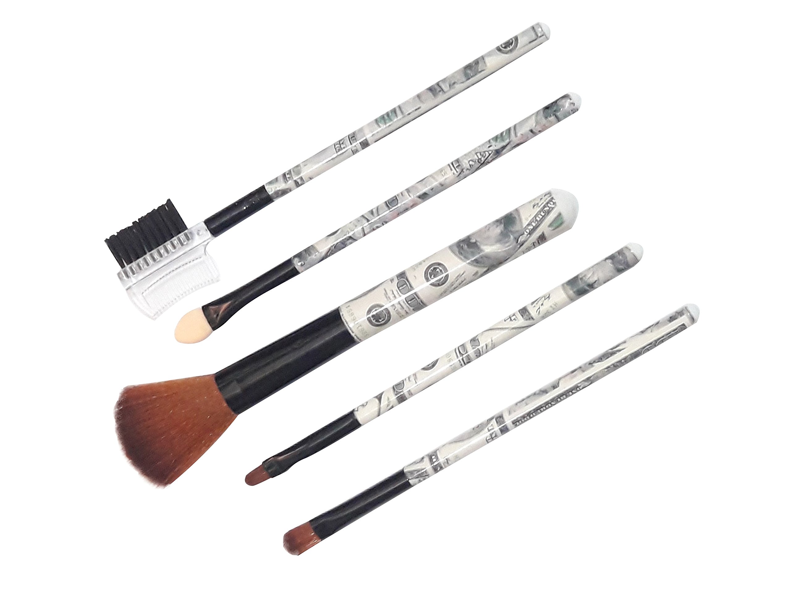 Kaas Professional Make Up Brush Set with Powder Puff Sponge - 5 Piece Premium Cosmetic Brush Kit for Foundation, Blending & Contouring - Perfect for Makeup Artists & Beauty Enthusiasts