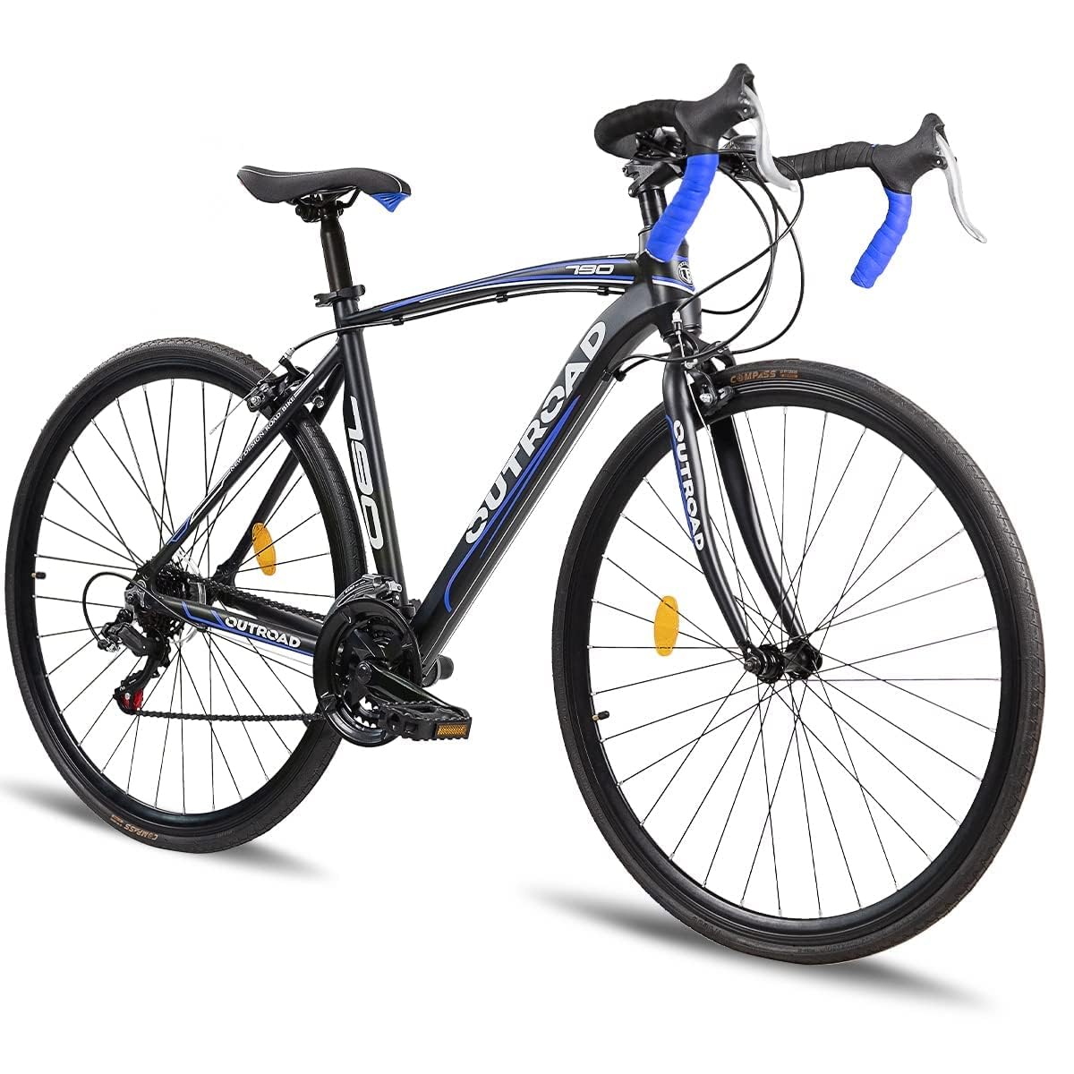 Omelaza 700C 14/21-Speed Road Bike with Dual Disc Brakes & Alloy Fork - Lightweight Aluminum Frame, Shock Absorption - Commuter & Racing Bicycle for Men & Women - Perfect for City Commuting, Fitness Training & Outdoor Cycling Adventures