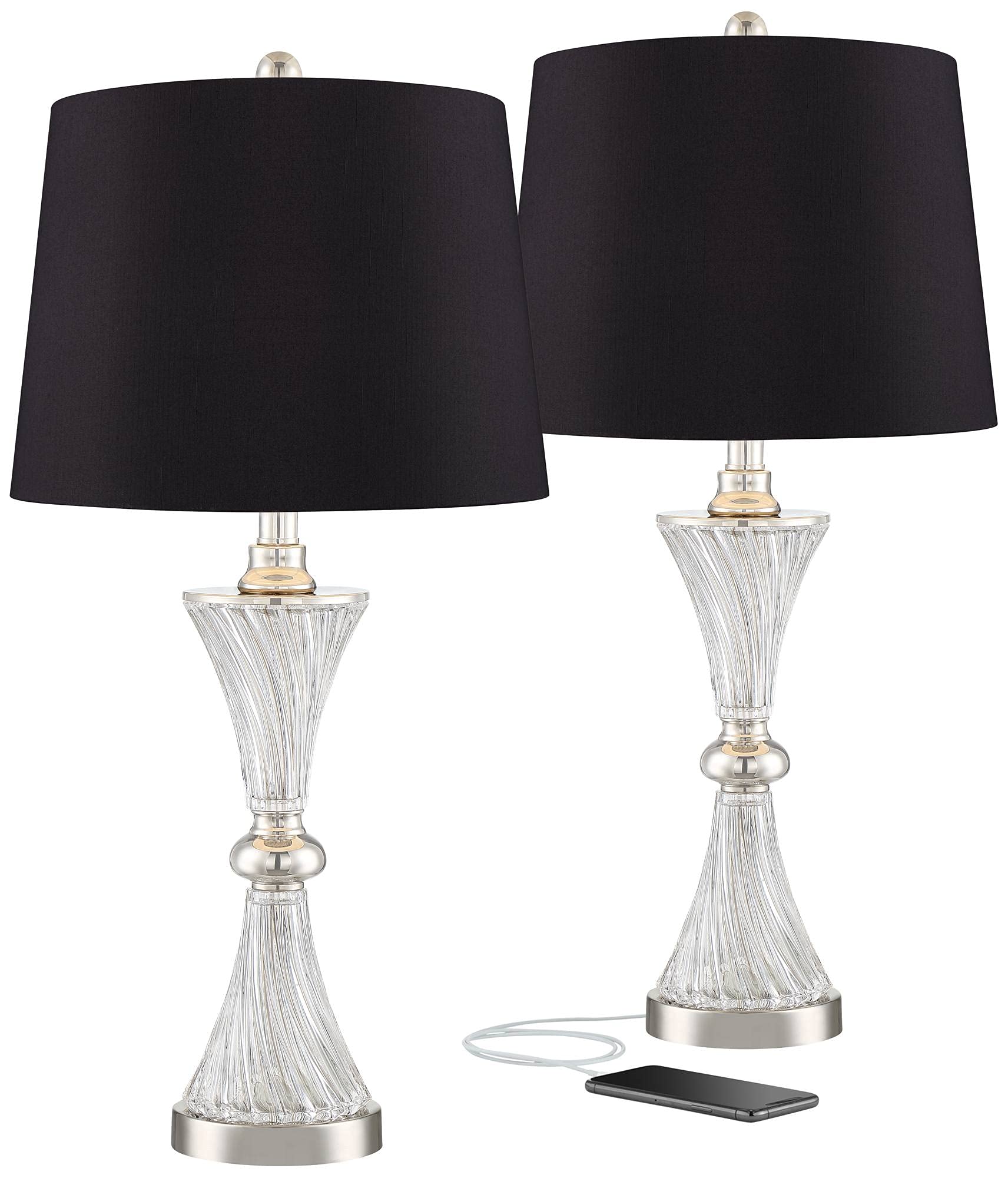 Modern Glam Luxury Table Lamps Set of 2 - 25.5