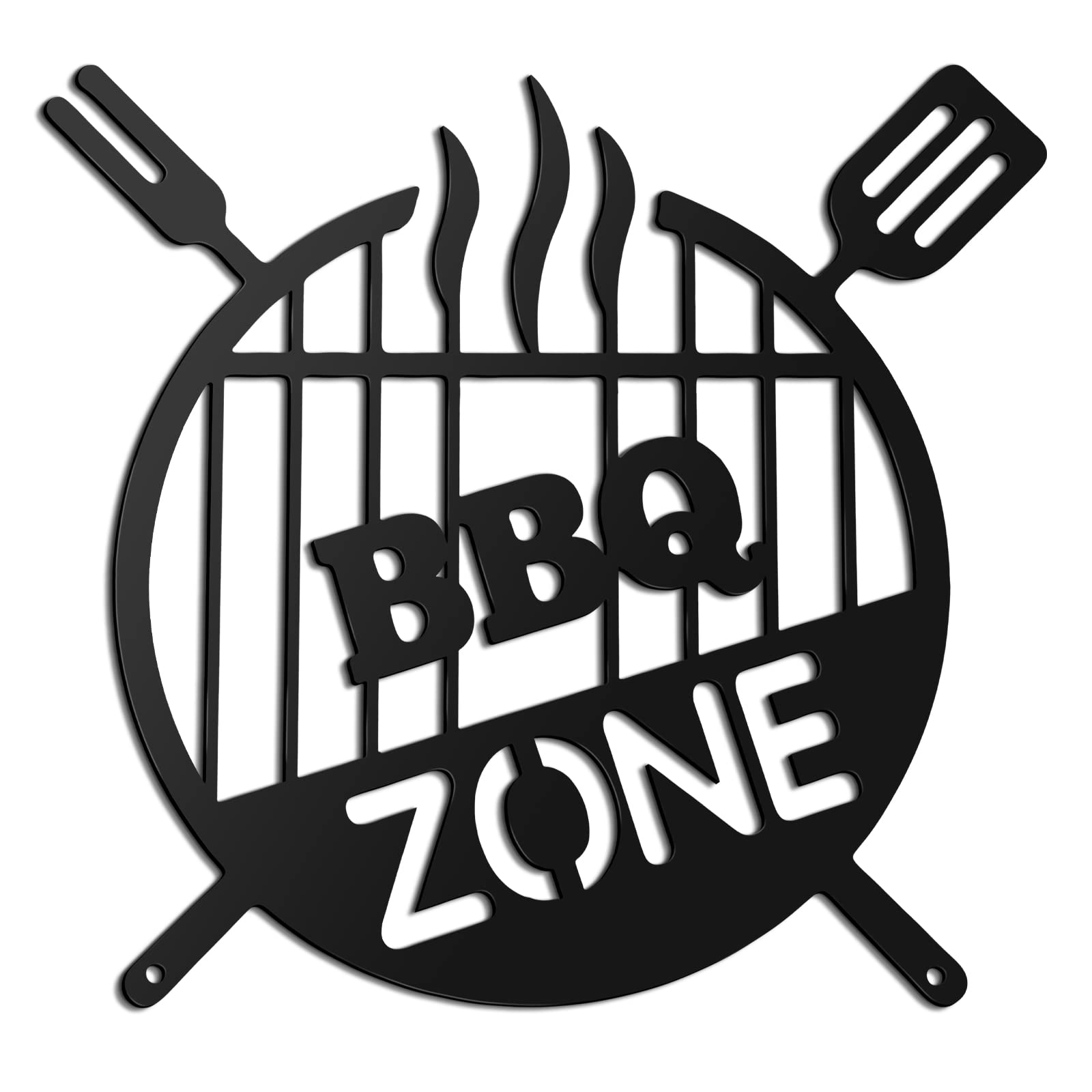 Vintage Metal BBQ Grill Sign - Round Retro Outdoor Barbecue Wall Decor for Backyard, Patio, Farmhouse & Porch - Perfect for Grill Zone Marking & Rustic Kitchen Hanging Decor (Ideal for Outdoor Parties & Summer Cookouts)