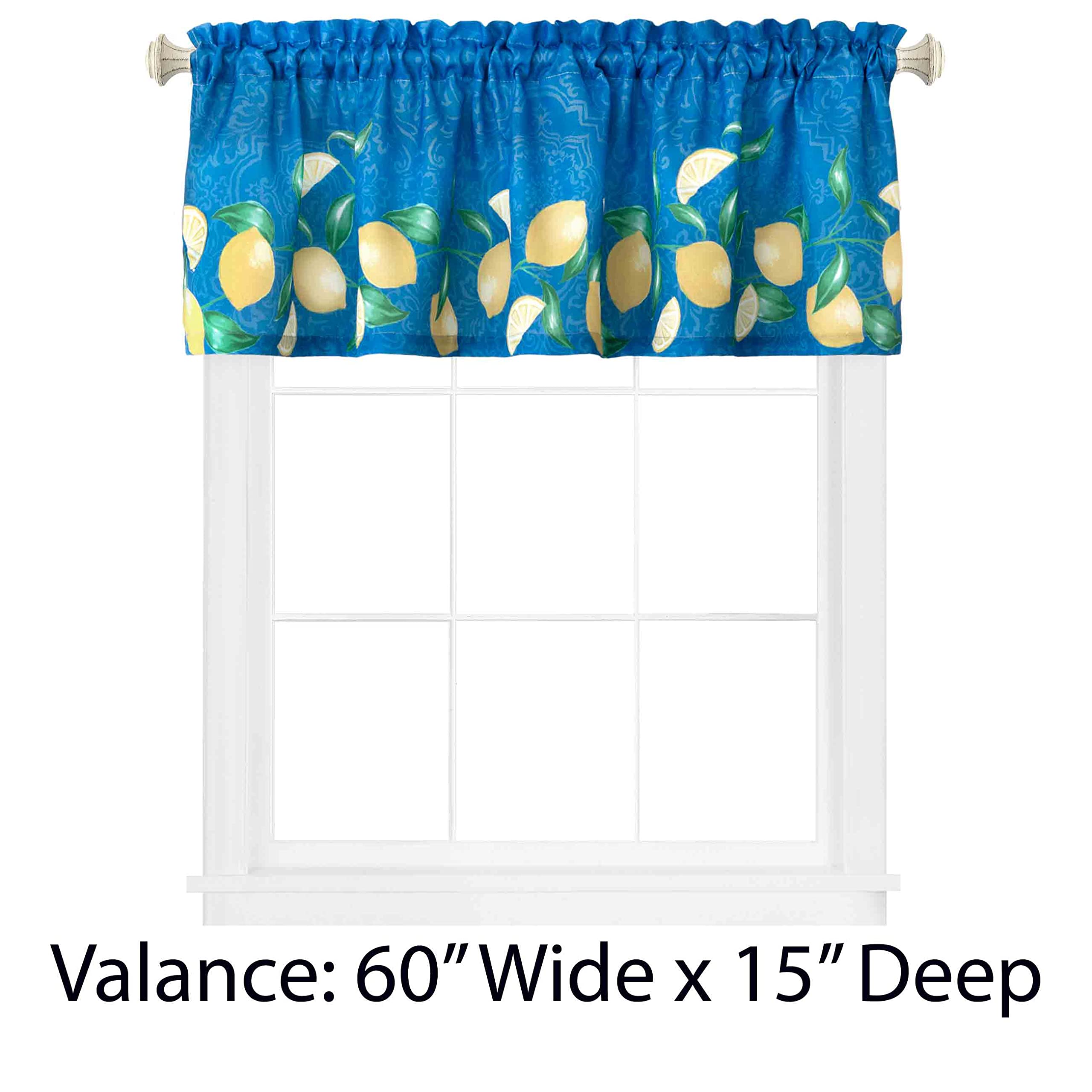 Newbridge Mediterranean Lemon Zest Tablecloth - French Provence Blue & Yellow Lemon Print - Water & Stain Resistant Fabric for Indoor/Outdoor Use - 52x70 Inch Rectangle - Perfect for Picnics, Patio Dining & Kitchen Decor