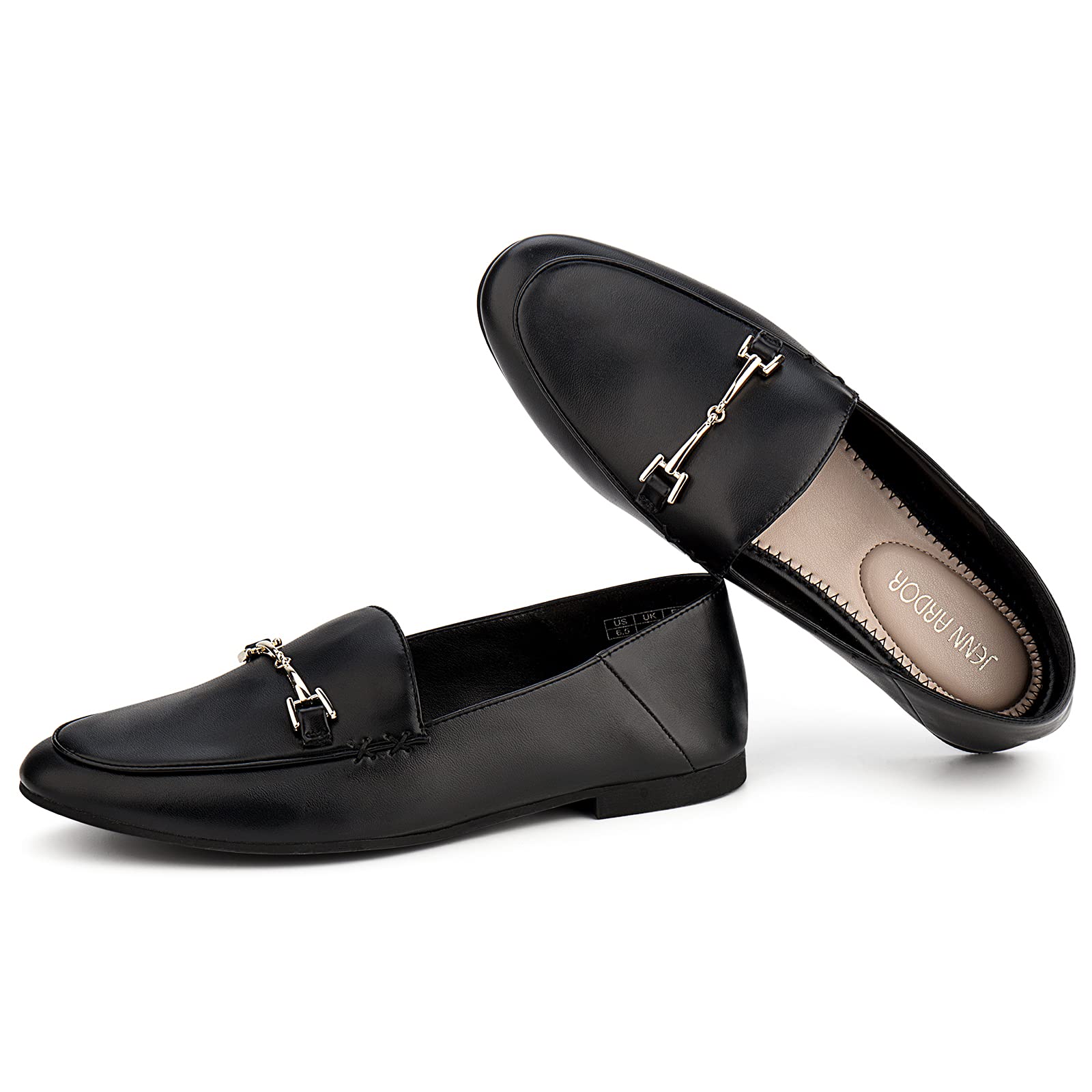 JENN ARDOR Women's Slip-On Loafers - Elegant PU Leather Flat Shoes for Women | Comfortable Walking & Office Shoes | Perfect for Work, Travel & Casual Outfits