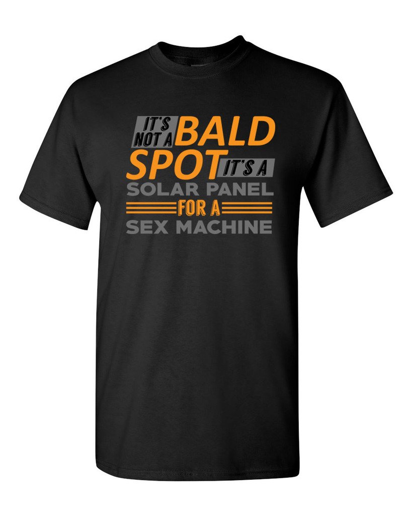 Funny Solar Panel Bald Spot Humor T-Shirt for Men & Women - Perfect for Science Geeks, Tech Enthusiasts & Gift Giving