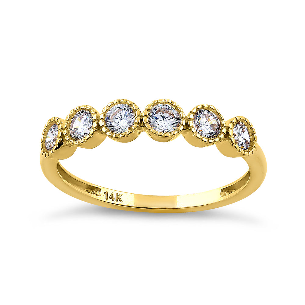 14K Solid Yellow Gold Round Diamond Ring - 0.75 Carat Total Weight, Elegant Wedding Band, Anniversary Gift for Her, Perfect for Engagement, Proposal & Special Occasions
