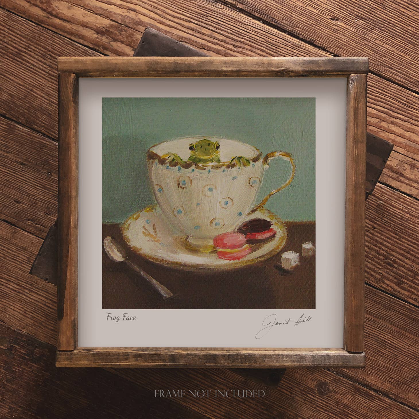 Frog Face Small Art Print - Whimsical Frog Wall Decor for Kids Room, Nursery, or Bathroom - Perfect for Animal Lovers & Nature-Themed Spaces