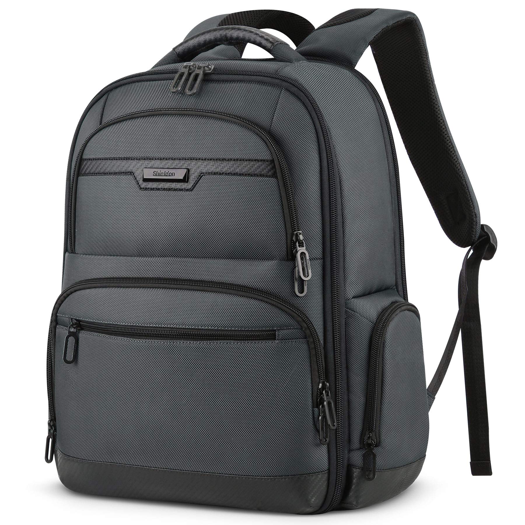 SHIELDON 22L Anti-Theft Laptop Backpack for Business Travel, Water-Resistant Durable 15.6 Inch Laptop Bag with USB Charging Port - Perfect for College, School, Work & Commuting (Grey)