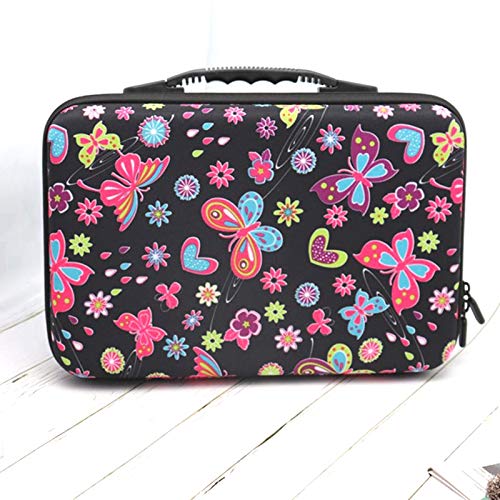 SOWUNO 60 Grids Essential Oil Carrying Case with Butterfly Design - Portable Essential Oil Organizer for 0.34oz Bottles - Perfect for Aromatherapy, Travel & Home Storage