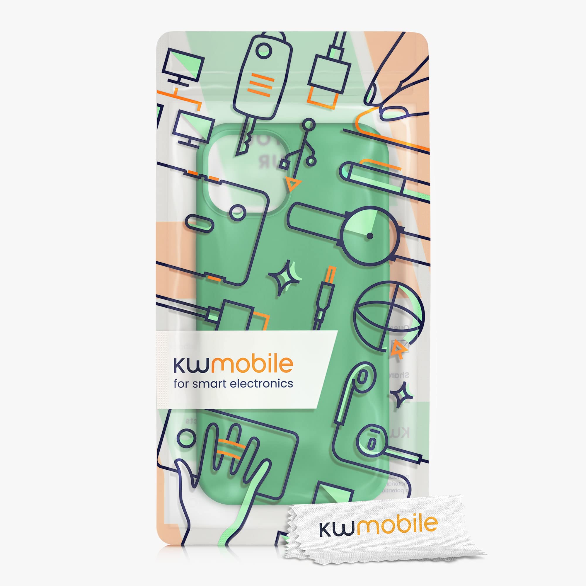 kwmobile Shockproof TPU Silicone Case for Apple iPhone 13 - Soft Matte Finish Protective Phone Cover in Pixie Green - Perfect for Everyday Use, Work & Travel