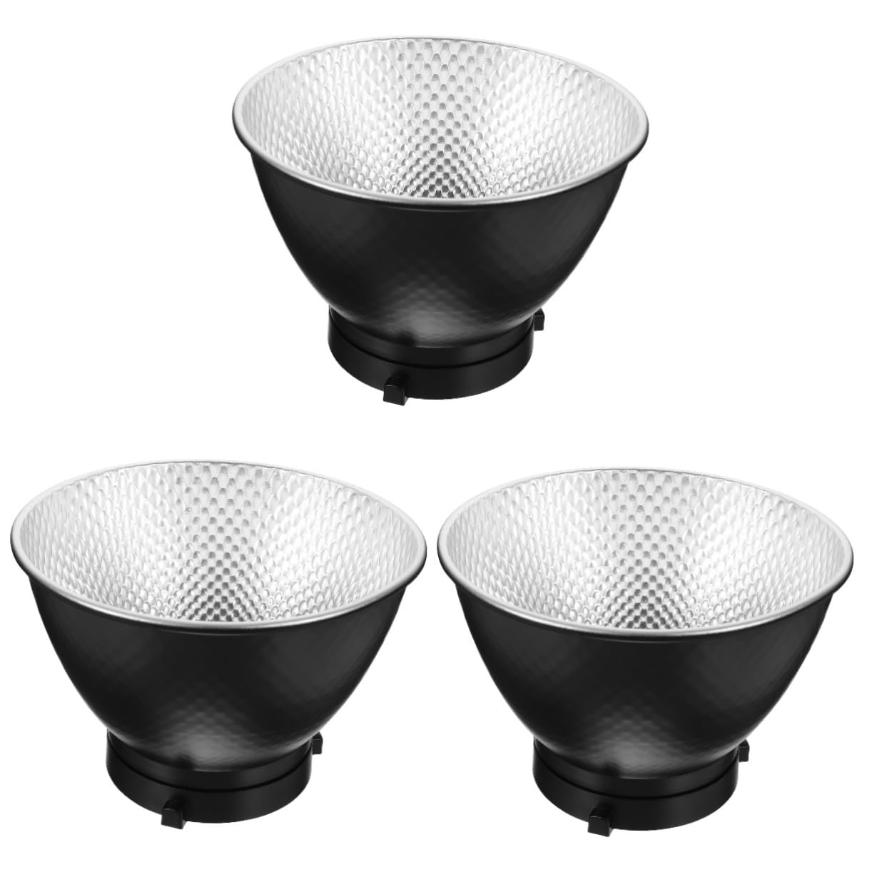 Gatuida 3-Pack Professional Photography Light Reflectors - Aluminum Continuous Lighting Bowens Mount Lamp Shades for Studio Video Photography | Perfect for Portrait, Product & YouTube Content Creation
