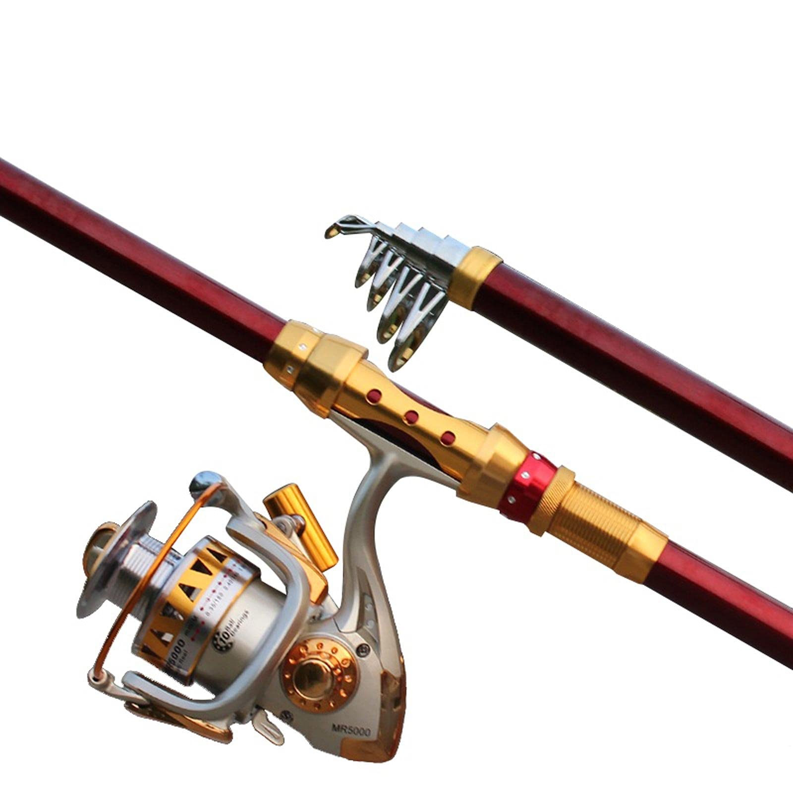 TOMYEUS Carbon Fiber Telescopic Fishing Rod and Reel Combo - 2.7M Lightweight Portable Fishing Pole for Travel & Outdoor Adventures | Perfect for Freshwater, Saltwater, Shore & Boat Fishing