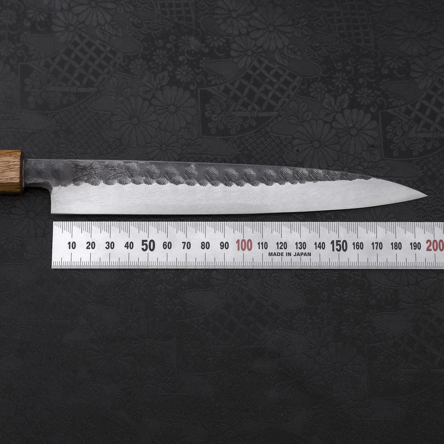 Premium Yanagiba Sushi Knife - Blue Steel #2 Kurouchi Tsuchime Finish with Urushi Handle - 210mm Japanese Chef Knife for Sushi, Sashimi & Precision Cutting - Professional Kitchen & Home Cooking Essential