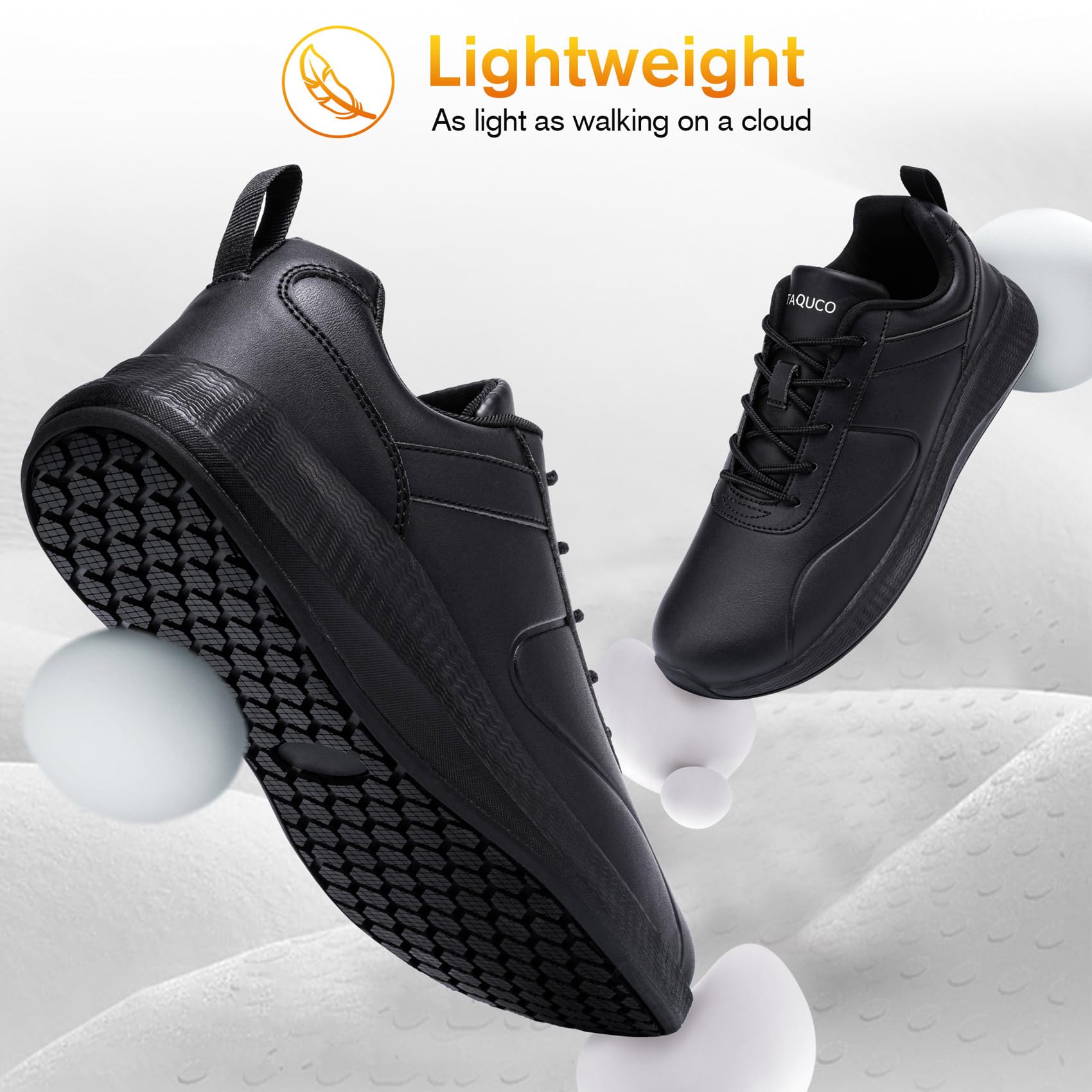 **Slip-Resistant Men's Work Shoes - Waterproof Slip-On Sneakers for Kitchen & Restaurant Staff | Comfortable Non-Slip Chef Shoes for Safety | Ideal for Cooking, Food Service & Hospitality (Black)**