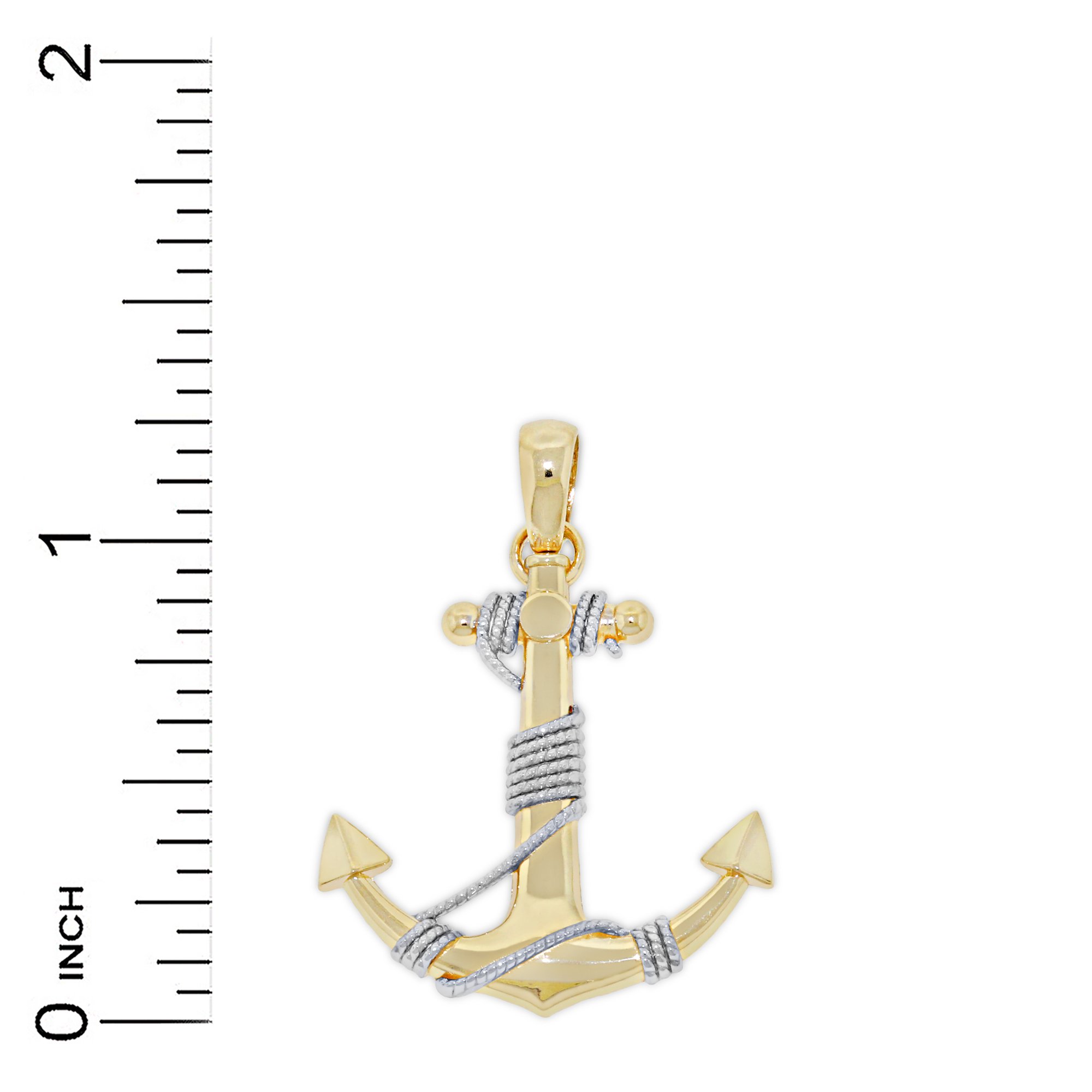 10K Solid Gold Large Anchor Pendant Necklace - Nautical Jewelry for Men & Women - Perfect for Beach Parties, Boat Trips and Marine-Themed Gifts