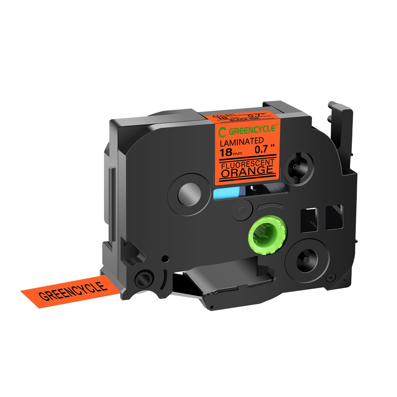 GREENCYCLE 50 Pack Brother PTouch Label Maker Tape - Compatible with TZe-B41, TZ-B41, Black on Fluorescent Orange, 18mm (0.7'') Laminated Label Tape for PT-340, PT-350, PT-3600, PT-4000, PT-520 - Perfect for Office, Warehouse, and Home Organization