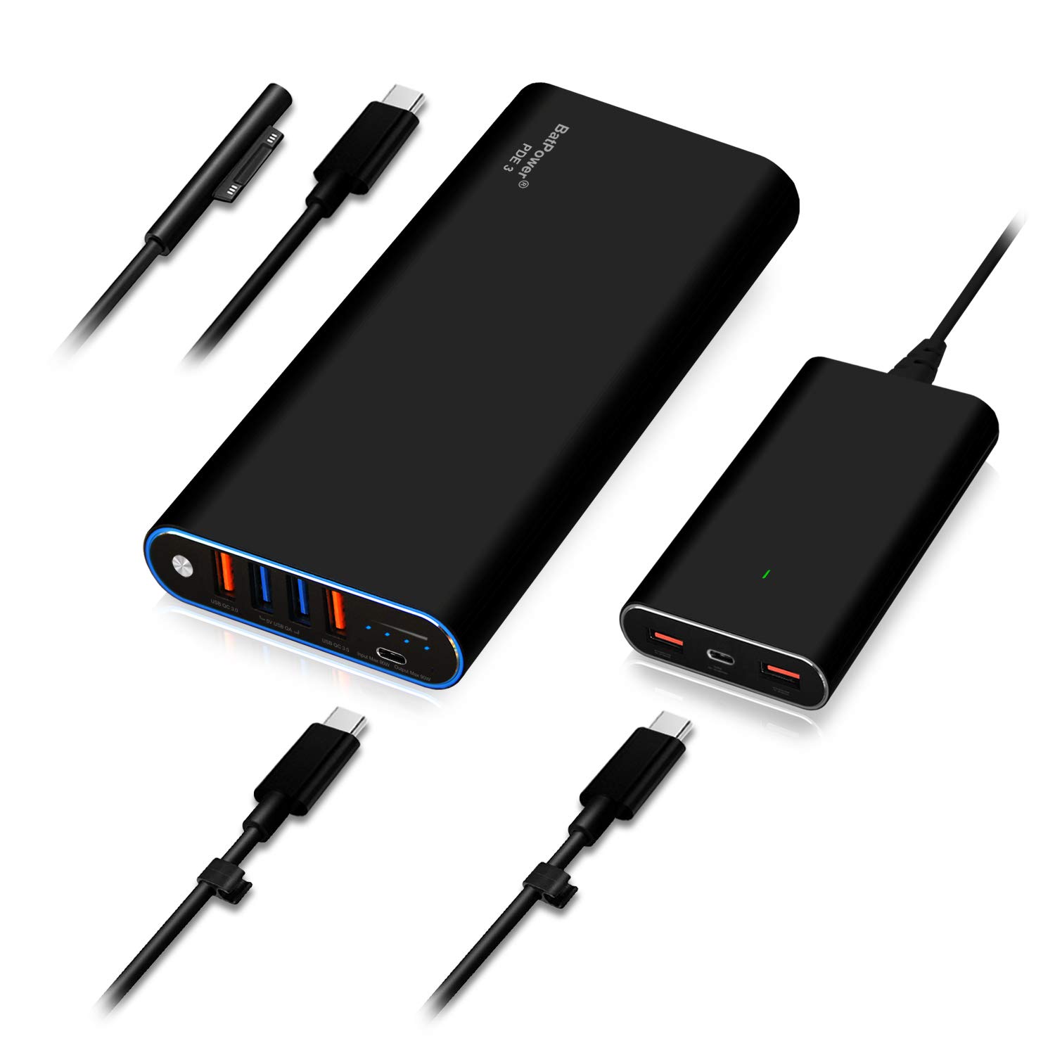 BatPower 148Wh High-Speed 140W PD USB-C Portable Charger - Compatible with Microsoft Surface Pro 8/7/6/5/4/Go & Book 3/2/1 - External Battery Pack for Laptop, Tablet & Phone Charging On-The-Go (Travel, Work, Outdoor Adventures)