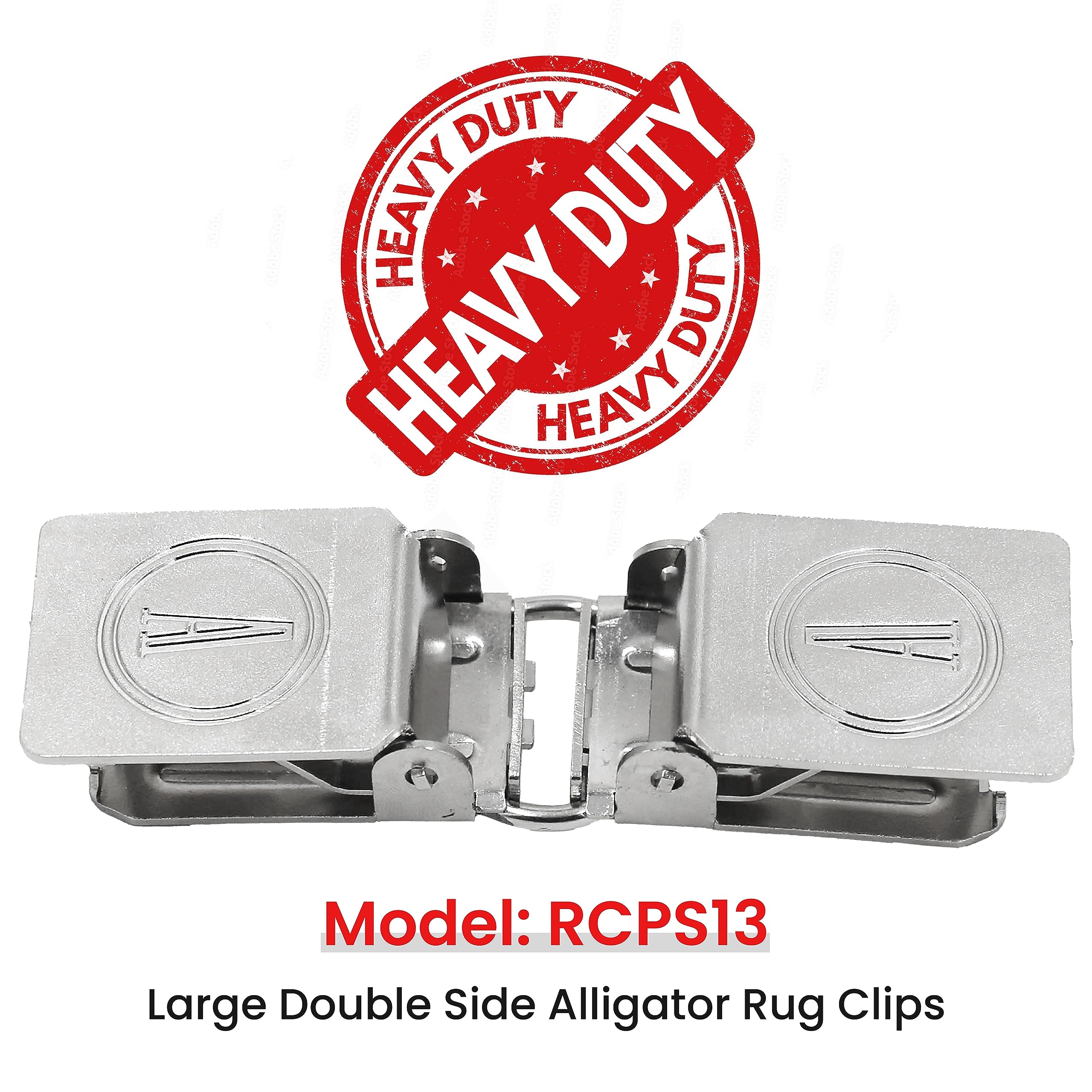 Large Double-Sided Alligator Rug Clips for Extending or Joining Heavy Thick Rugs - Silver (100 Pack) - Perfect for Rug Displays, Home Decor & Trade Shows
