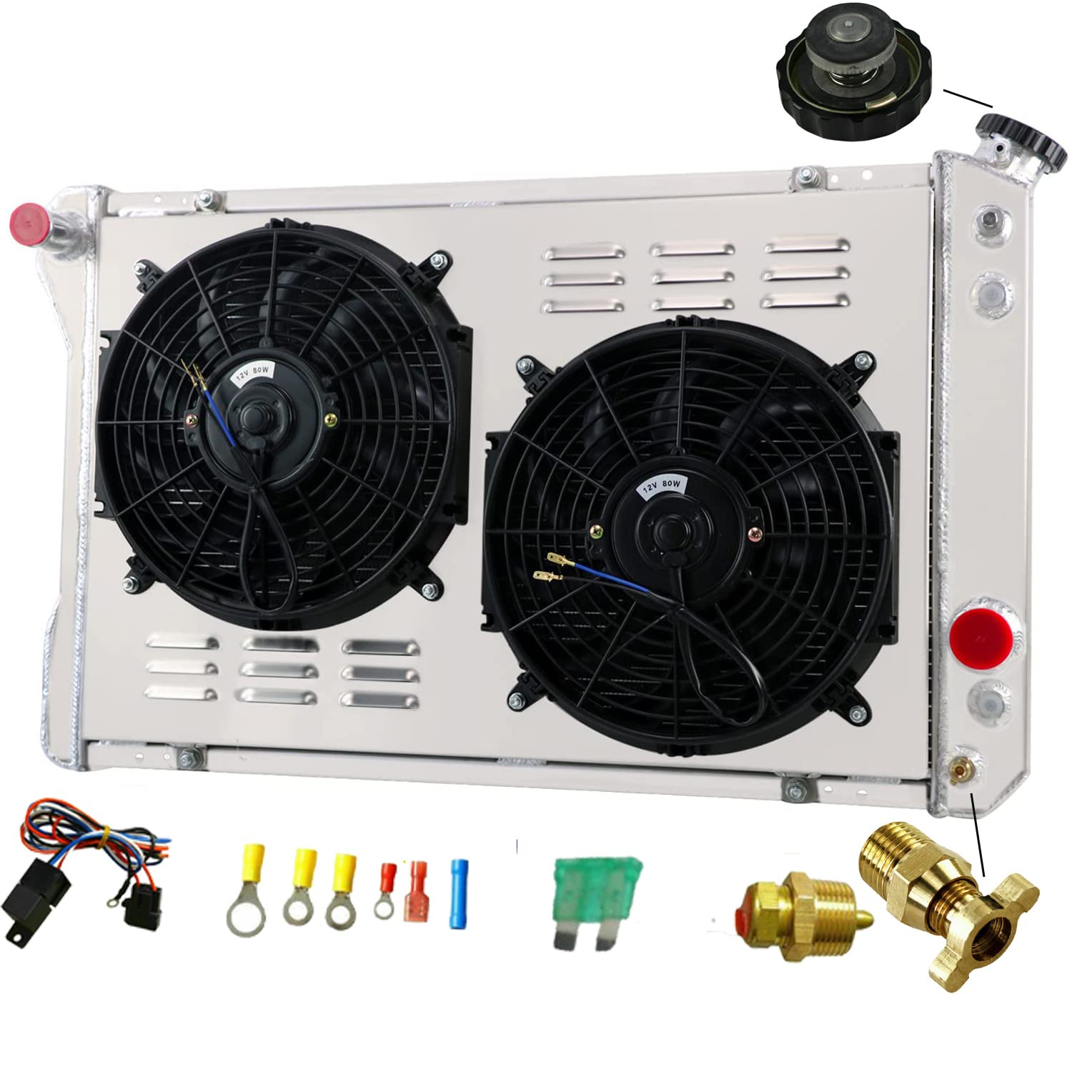 High-Performance Aluminum Radiator for 1982-1992 Chevy Camaro & Pontiac Firebird - 4-Row Core with 12