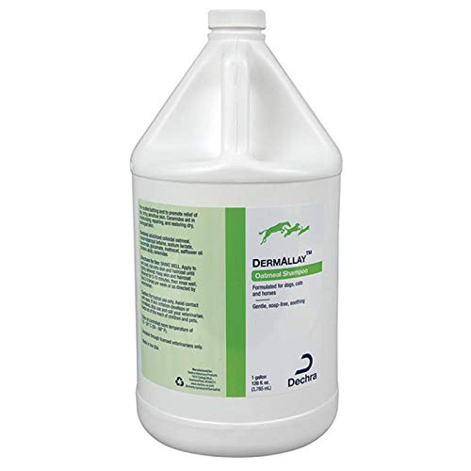 Dechra DermAllay Oatmeal Shampoo for Dogs & Cats - 1 Gallon Hypoallergenic Pet Shampoo for Itchy Skin Relief - Perfect for Bathing & Grooming at Home or Vet Clinics