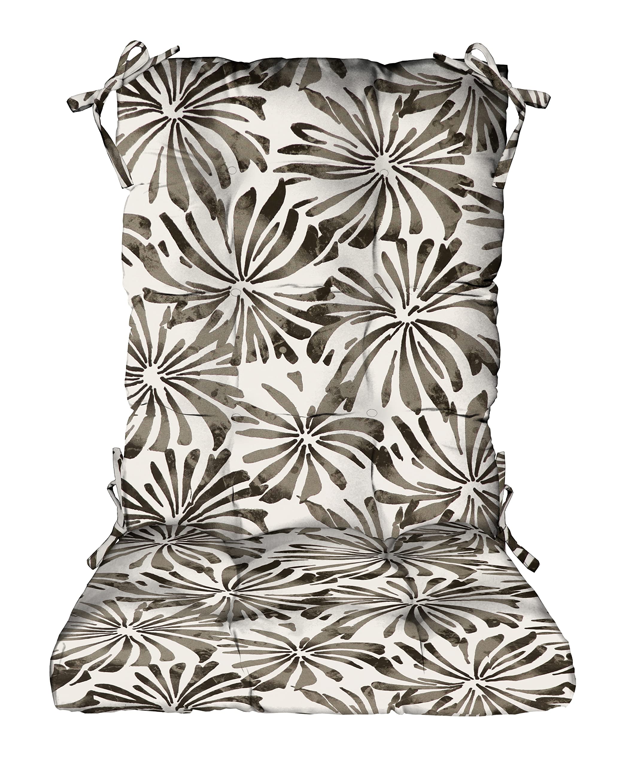 RSH Décor Indoor Outdoor Tufted Rocker Cushion - Waterproof Patio Chair Pad - Choose Size & Color (Large, Aria Matte Grey) - Perfect for Porch, Garden & Nursery Rocking Chairs