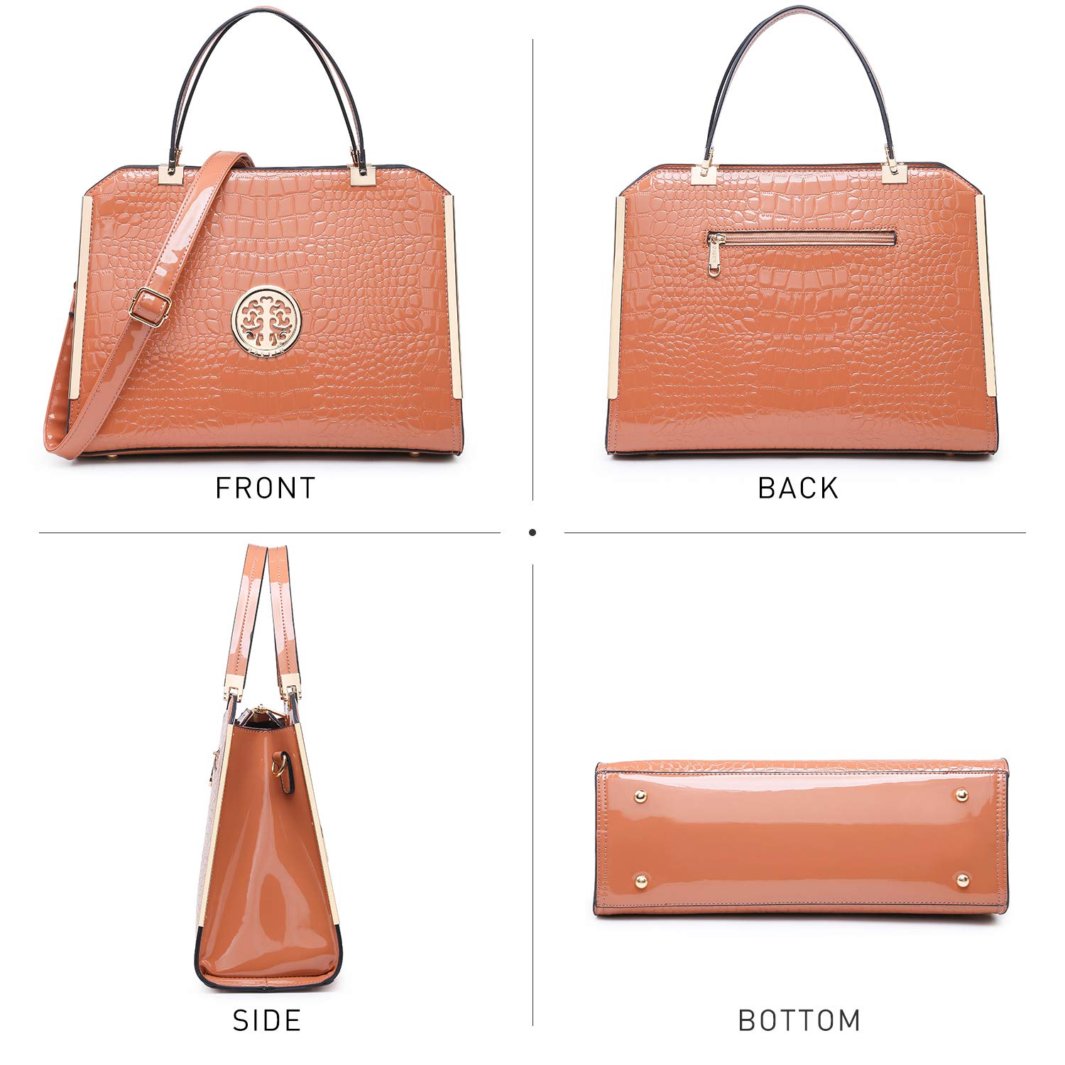 Dasein Women's Leather Tote Bag - Large Top Handle Satchel Purse with Wallet, Stylish Work & Shoulder Bag for Office, Travel & Daily Use
