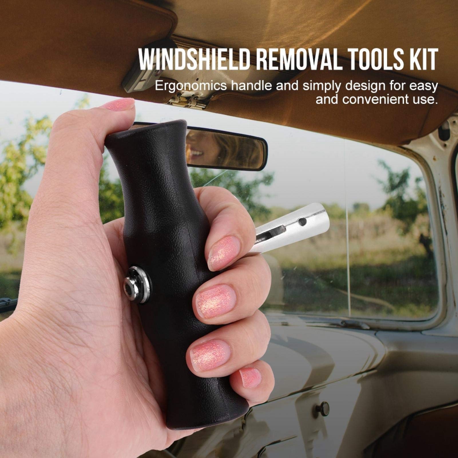 Windshield Removal Tool Kit - Car Glass Cutting Wire with Handles for Rear Slider Truck Window & Windscreen Replacement | Professional Auto Glass Repair Equipment for DIY & Mechanics