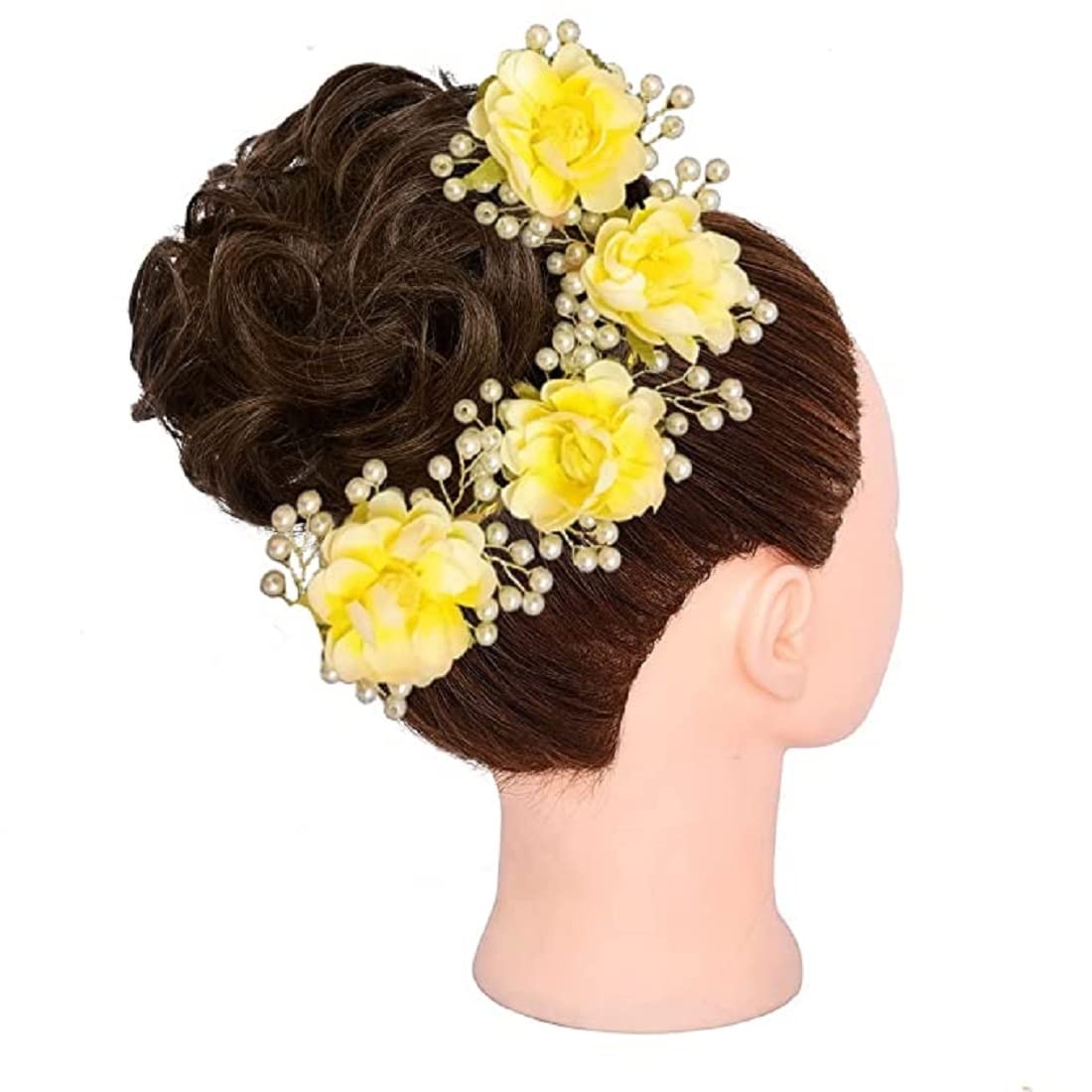Stylish Yellow Flower Hair Clip - Fashionable Hair Accessories for Women & Girls - Perfect for Parties, Weddings & Everyday Wear