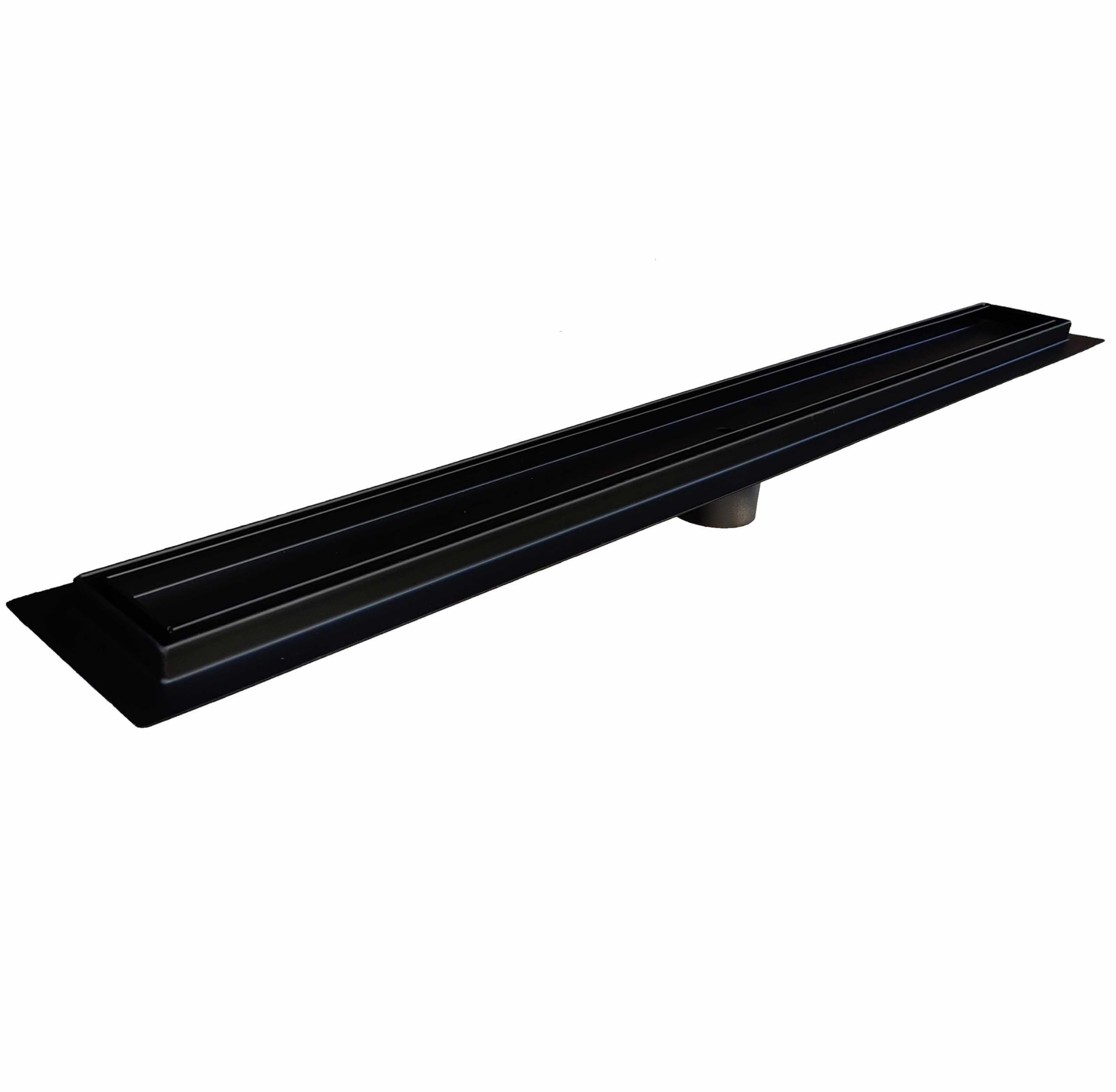 SereneDrains 16 Inch Linear Shower Drain - Matte Black Stainless Steel with Luxurious Tile Insert | Modern Bathroom Drainage System for Walk-in Showers and Wet Rooms