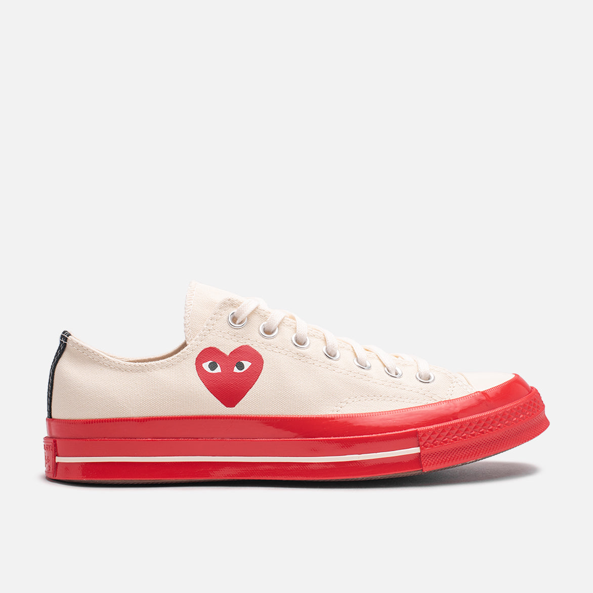 CDG PLAY x Converse Chuck 70 OX Sneakers - Pristine White & Red Colorway | Casual Streetwear Fashion for Men & Women | Perfect for Everyday Wear & Urban Outfits