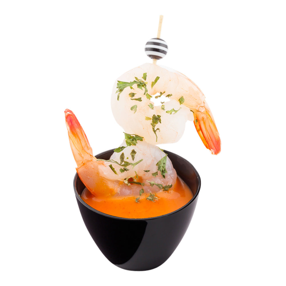2 oz Round Black Plastic Mini Tasting Bowls - 2