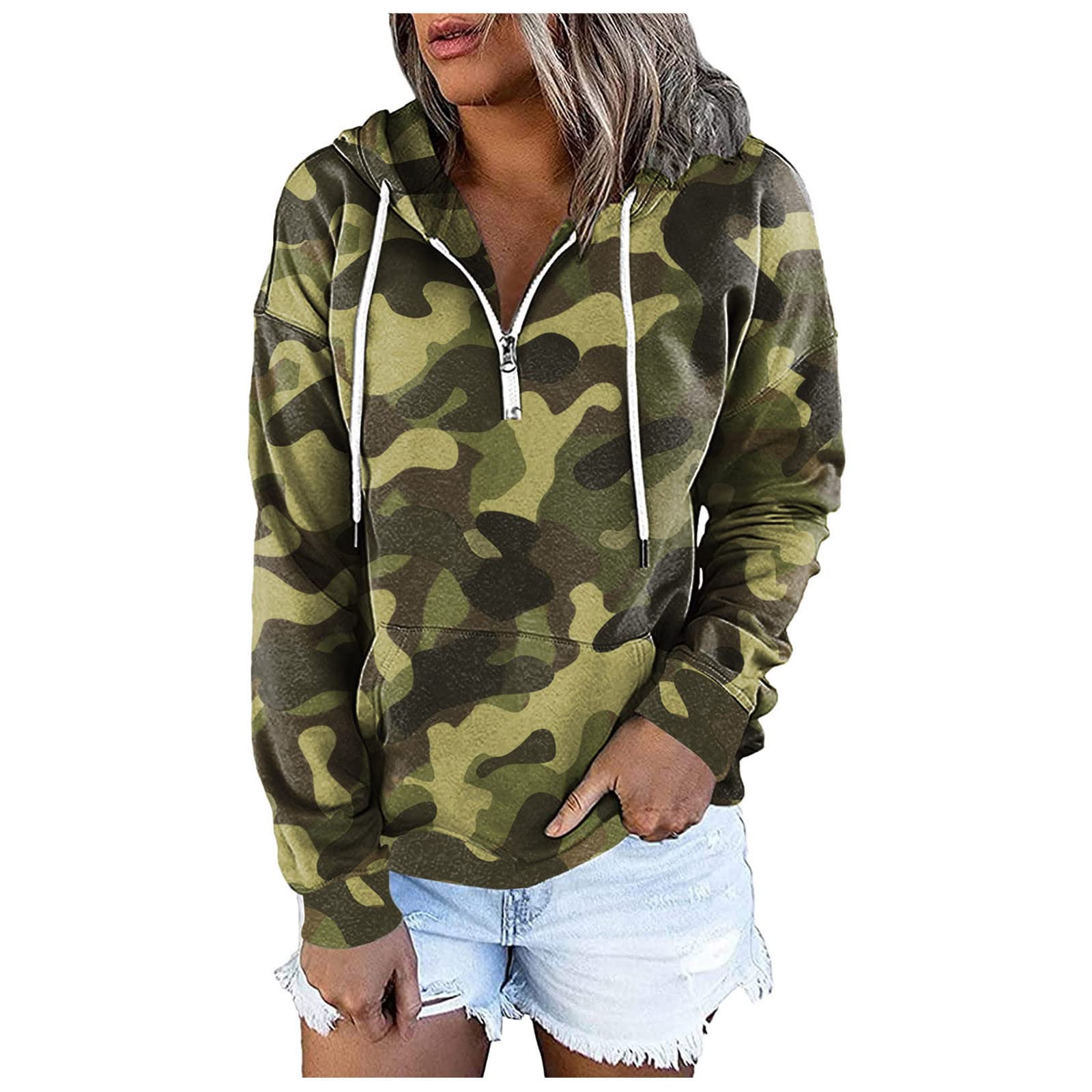 Women's Workout Tunic Hoodie - Long Sleeve Zipper Sweatshirt with Wide Neck for Casual Wear | Gym, Yoga & Lounge Outfit