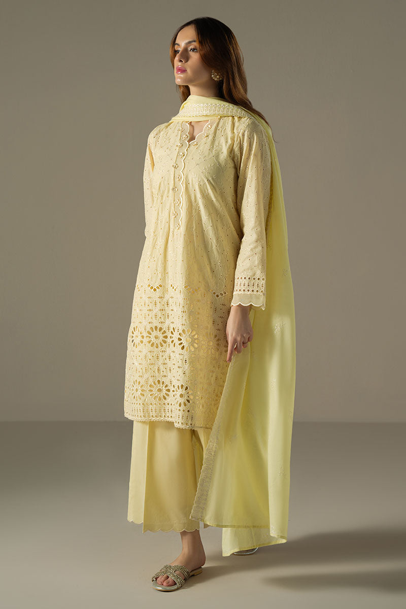 LEMON ZEST 3-Piece Chikankari Suit Set | Traditional Indian Embroidery Outfit | Perfect for Weddings, Festivals & Special Occasions