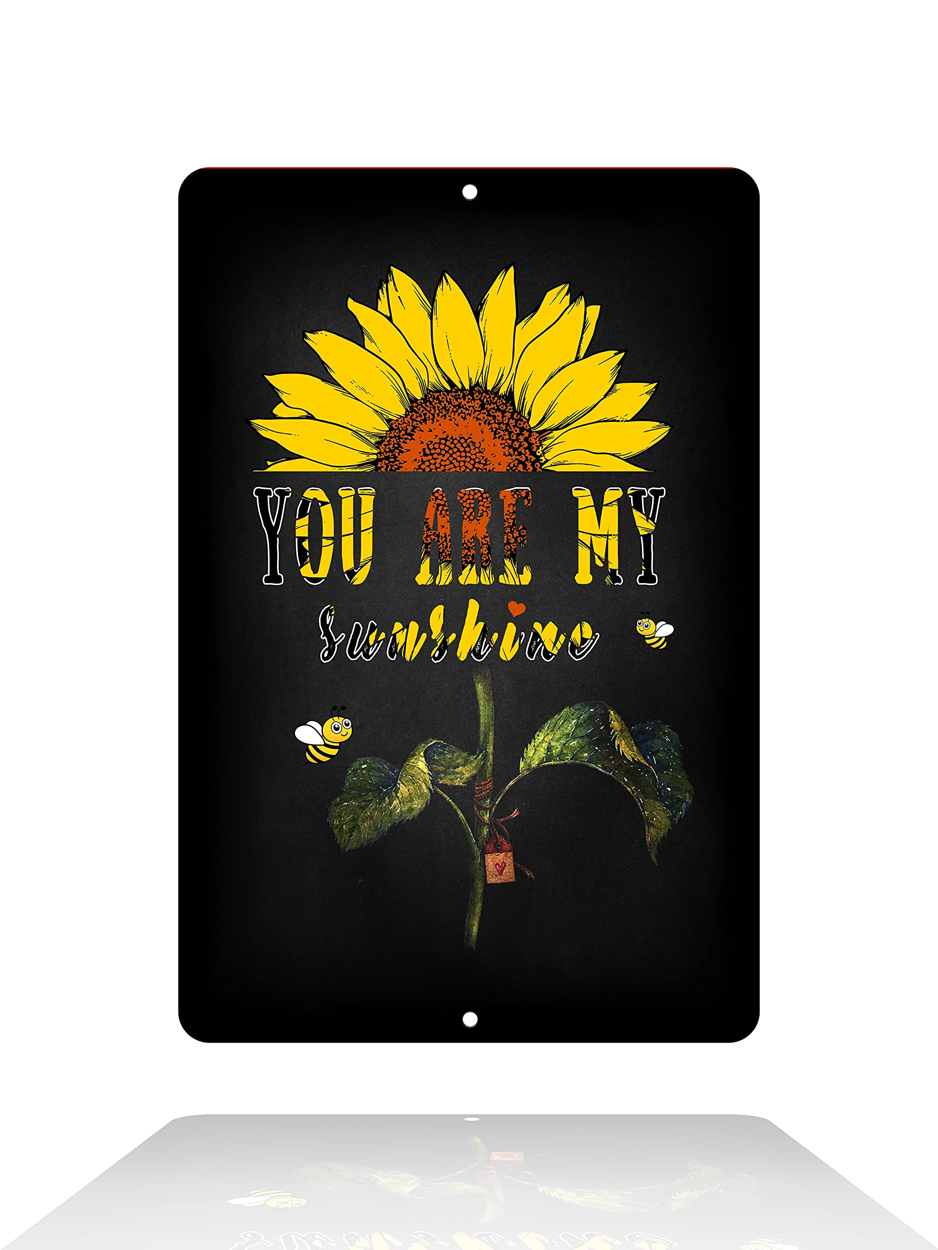 MiniTPoLin Vintage Sunflowers Tin Sign - 12x16 Inch Rustic Farmhouse Wall Art for Garden, Bedroom, Living Room & Kitchen Decor | Perfect for Fall, Country Farm & Outdoor Home Décor | You Are My Sunshine Theme