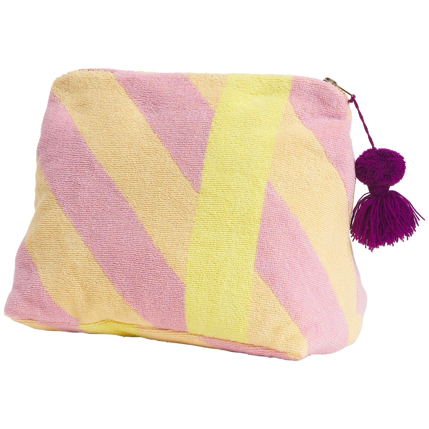 Jarita Terry Pouch in Mauve - Soft Cotton Makeup Bag for Travel, Gym & Daily Essentials | Water-Resistant Cosmetic Organizer for Women & Men