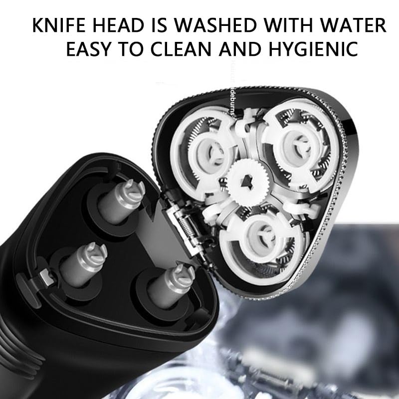 Electric Head Shaver for Bald Men - 3D Floating Triple Blade Beard Trimmer & Facial Razor for Smooth Shaving | Perfect for Daily Grooming, Travel & Professional Use