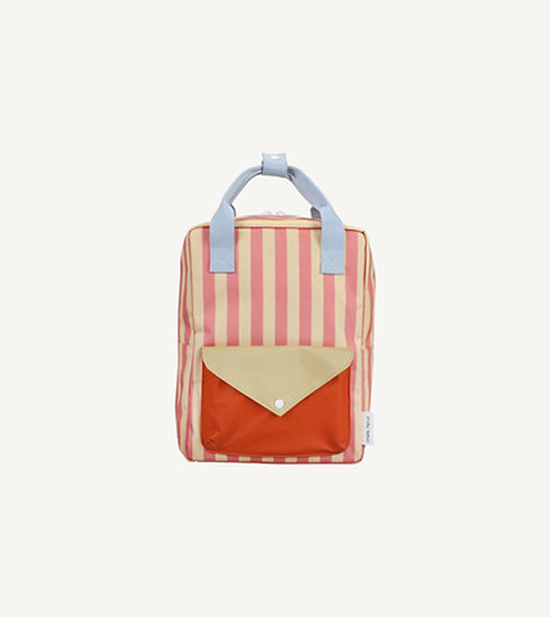 Sticky Lemon Coral Pink & Sandy Yellow Stripes Deep Sea Backpack - Waterproof Durable School & Travel Backpack for Beach, Hiking & Outdoor Adventures