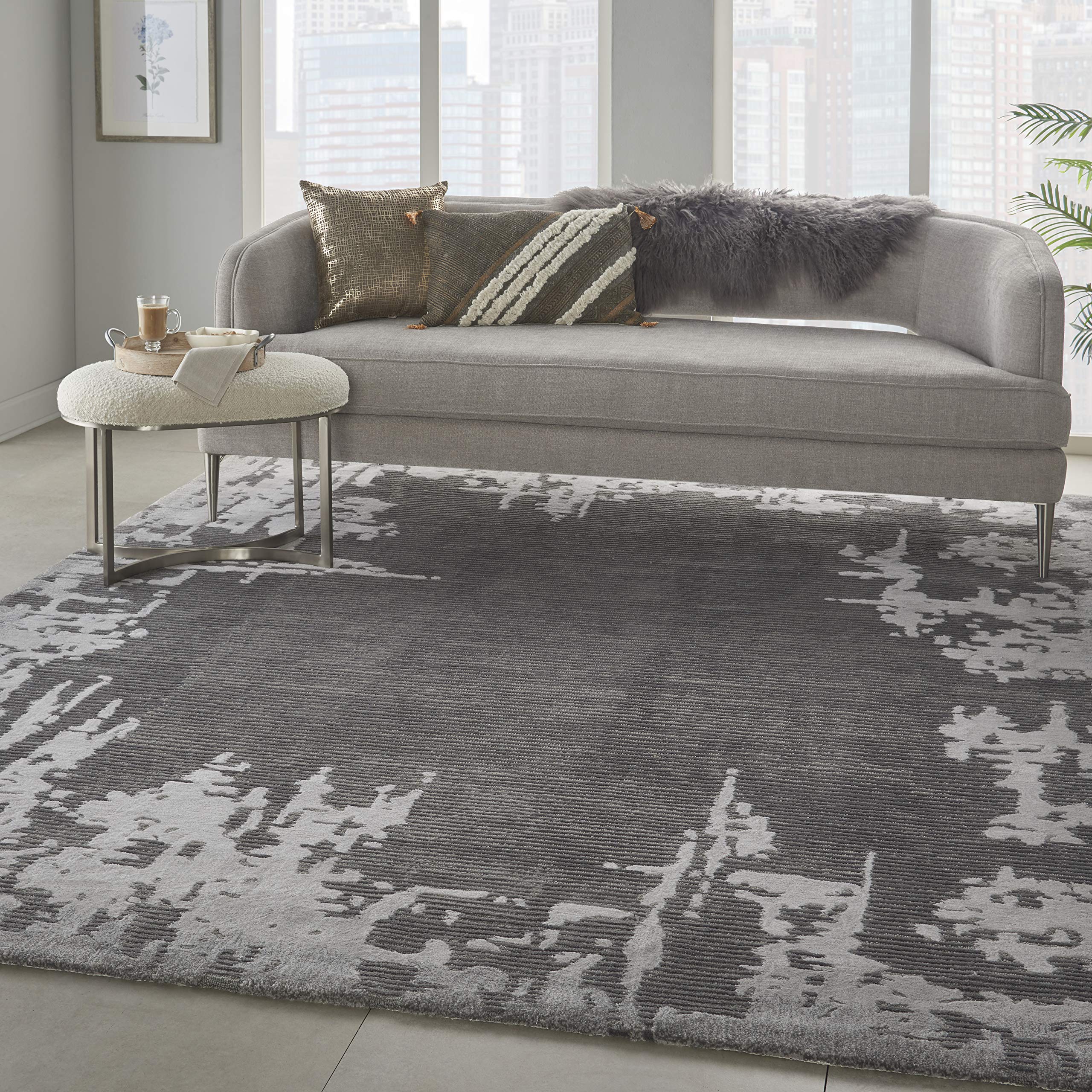 Nourison Symmetry Distressed Beige/Red 9x12 Area Rug - Easy to Clean, Non-Shedding, Soft & Durable - Perfect for Living Room, Bedroom, Dining Room & Kitchen Decor | Home & Office Floor Covering
