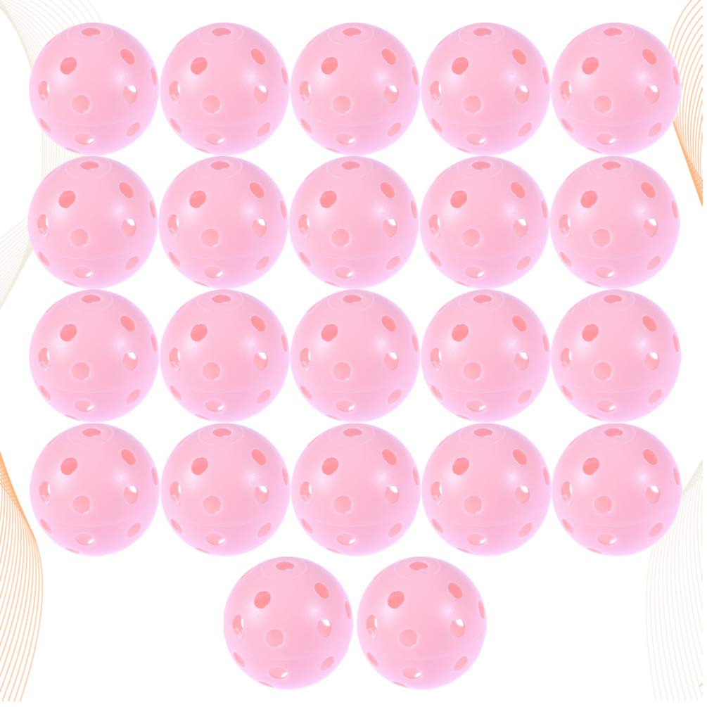 Jojofuny 22Pcs Practice Golf Balls - Durable Plastic Hollow Training Balls for Indoor & Outdoor Golf, Baseball & Pickleball Practice (Yellow) - Perfect for Backyard Drills, Driving Range & Sports Court Training