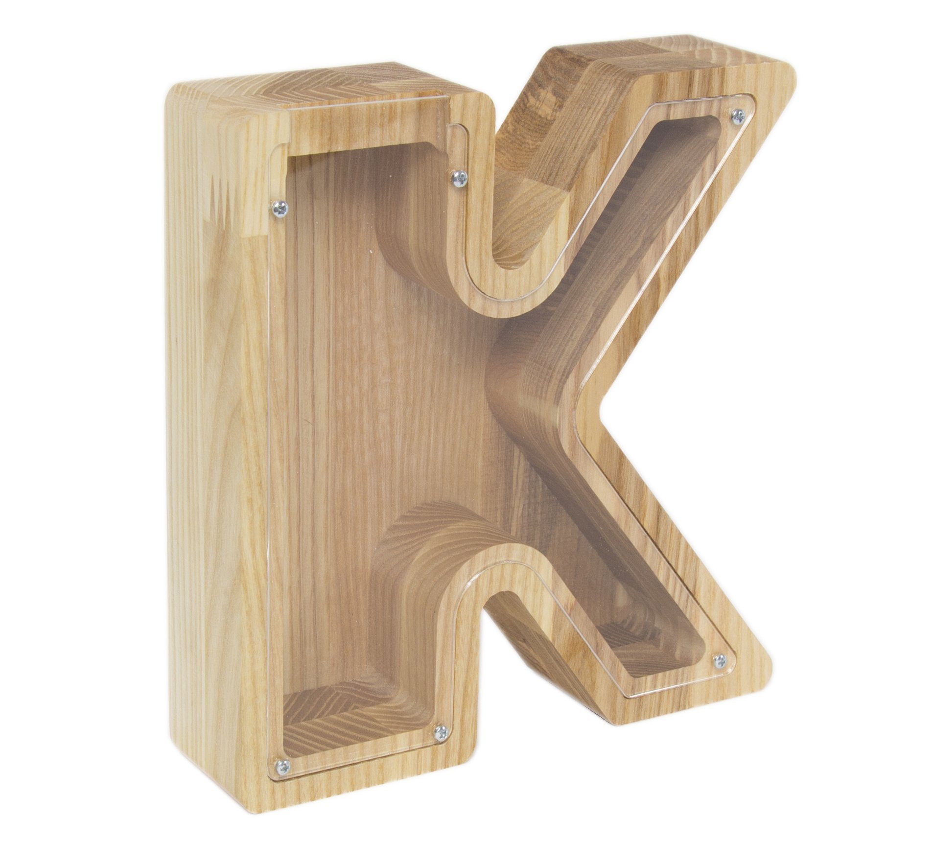 Personalized Wooden Alphabet Money Box for Kids - Piggy Bank with Letters (2 Sizes) - Safe & Durable Coin Saving Box for Children's Financial Education - Perfect for Birthdays, Allowance Tracking & Early Money Management Lessons