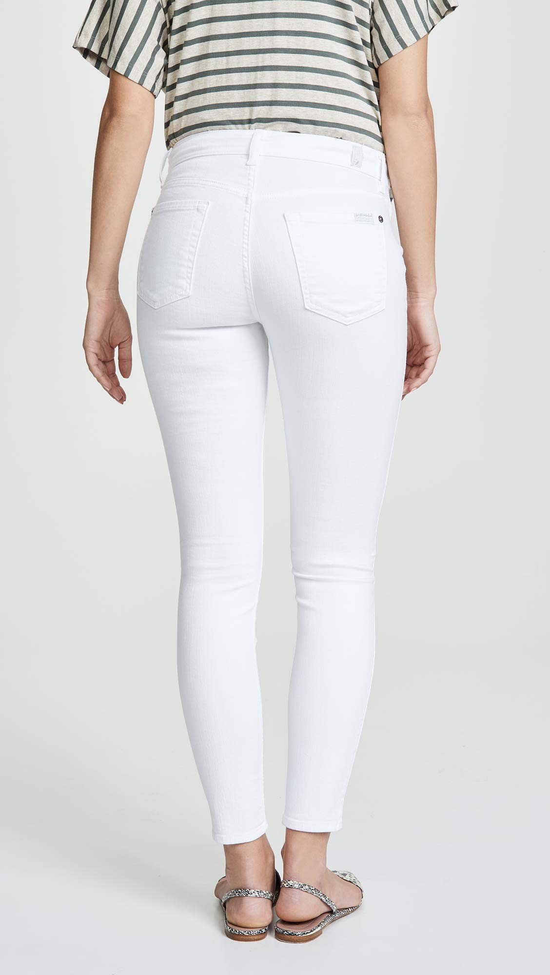 7 For All Mankind Women's Maternity Jeans - Stretch Denim Pants for Pregnant Women, Comfort Fit, Clean White Wash, Size 27 | Perfect for Everyday Wear, Maternity Photos & Casual Outings