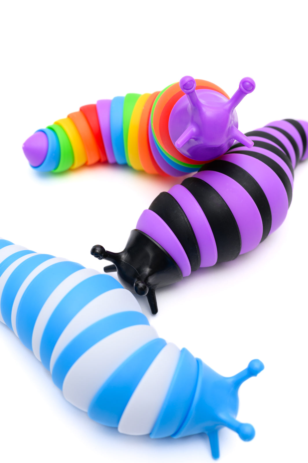 3 Pack Fidget Slugs - Sensory Stress Relief Toys for Kids & Adults - Perfect for ADHD, Anxiety, and Focus - Office, School, and Travel Use