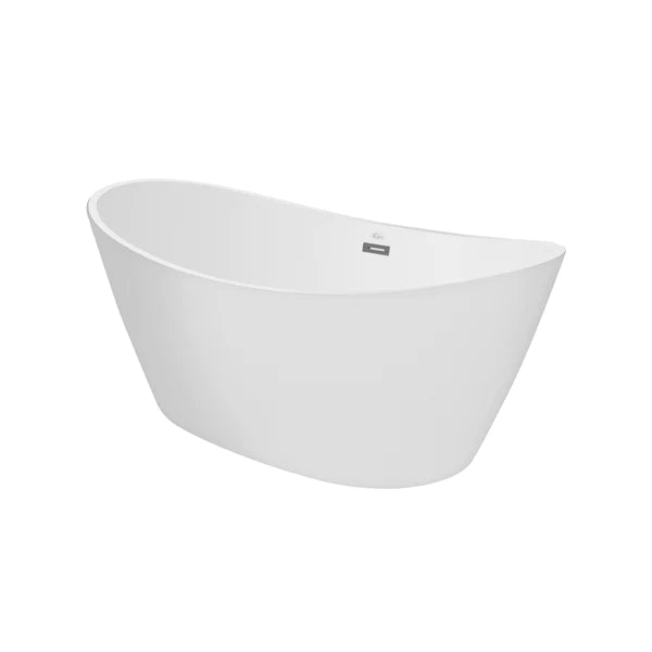 Empava 59 Inch Freestanding Soaking Bathtub with 7 Color Changing LED Lights - Modern Acrylic Bathtub for Spa Relaxation at Home (59FT1518LED) | Perfect for Master Bathroom, Luxury Bath Experience