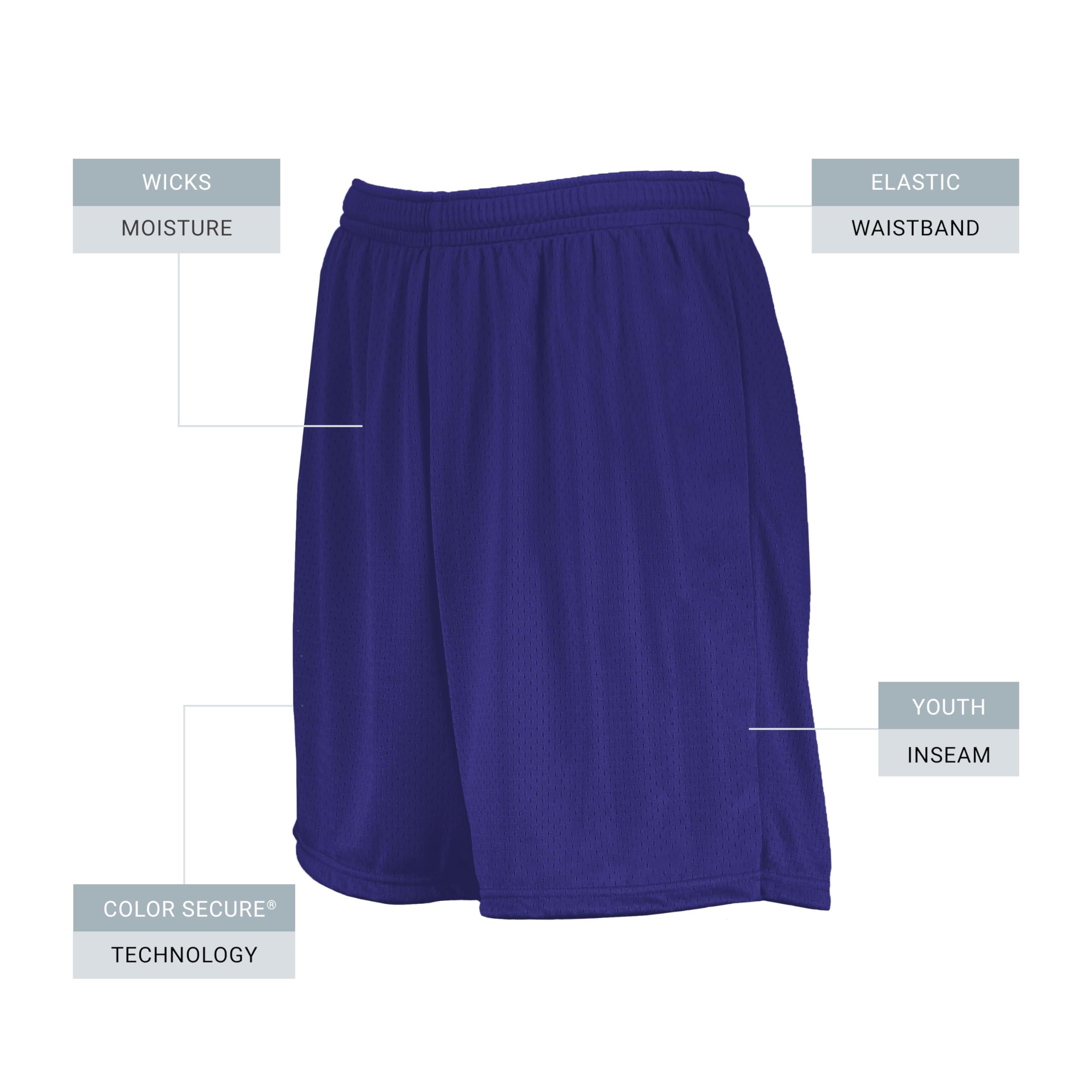 Augusta Sportswear Boys' 1426 Athletic Shorts - Comfortable & Durable Gym Shorts for Kids - Perfect for Basketball, Soccer & School PE Class