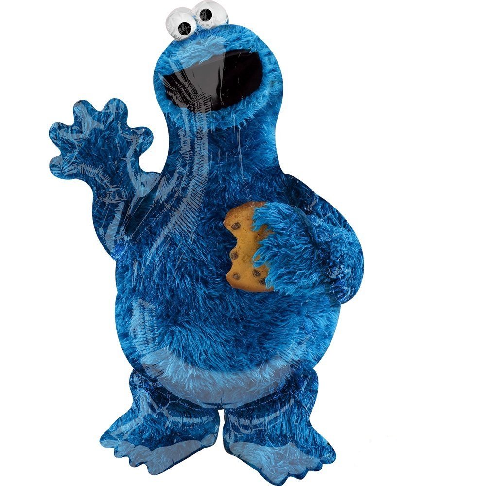 Anagram Cookie Monster 1st Birthday Party Supplies - 11 Piece Balloon Bouquet Decorations Set for Baby Shower & Sesame Street Themed Celebrations