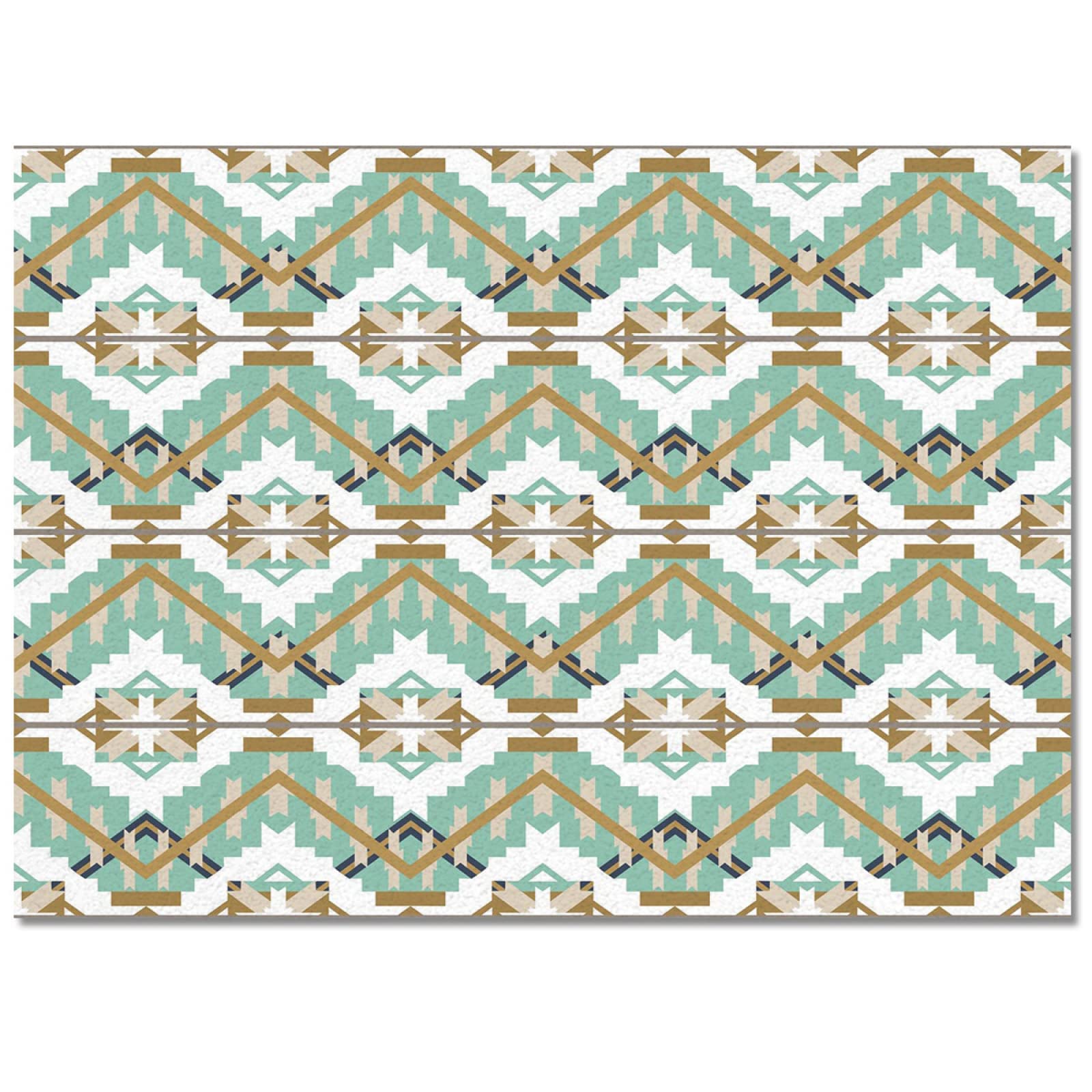 Authentic Native American Aztec Area Rug - Soft Washable Ethnic Carpet with Non-Slip Backing for Living Room, Bedroom & Kitchen | 6.6ft x 5.3ft Home Decor Floor Mat | Perfect for Boho Chic, Farmhouse & Southwestern Style Interiors