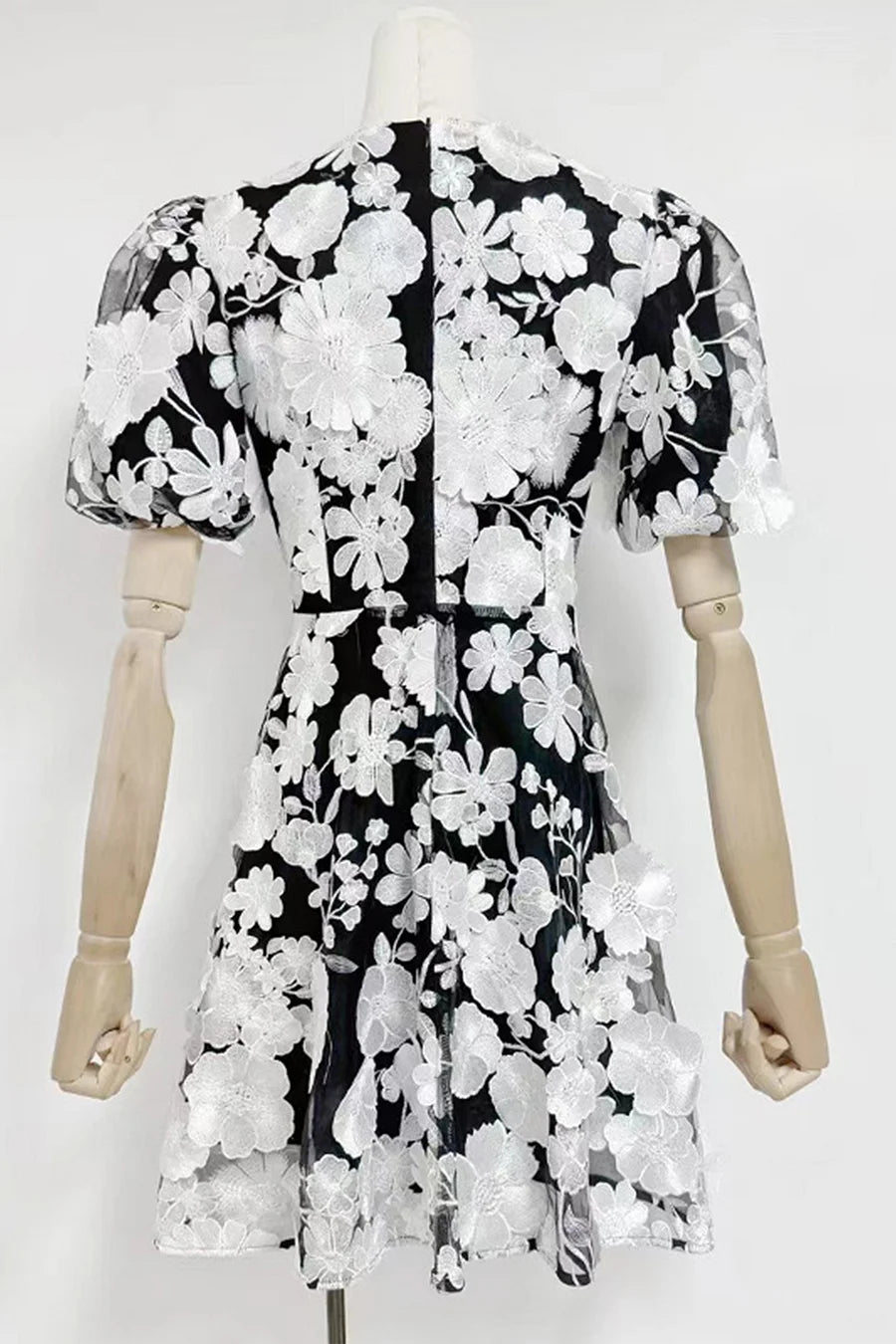 Chayan Floral Embroidered Mini Dress - Elegant Summer Party & Wedding Guest Outfit