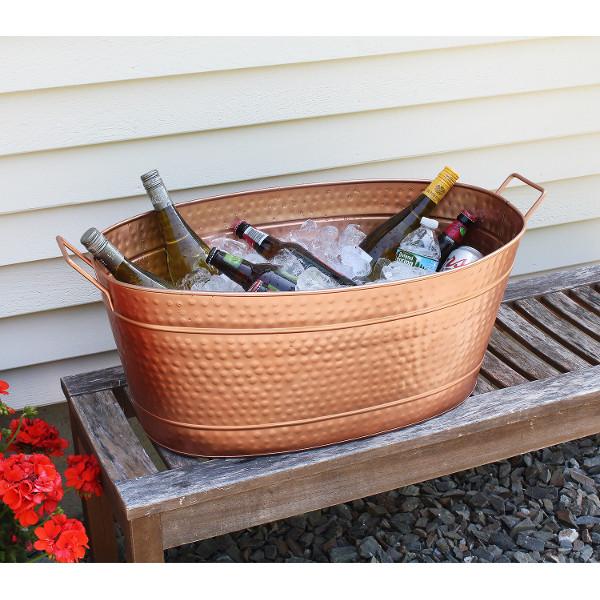 Hammered Copper Plated Bathtub - Vintage Style Freestanding Soaking Tub for Bathroom & Spa Relaxation