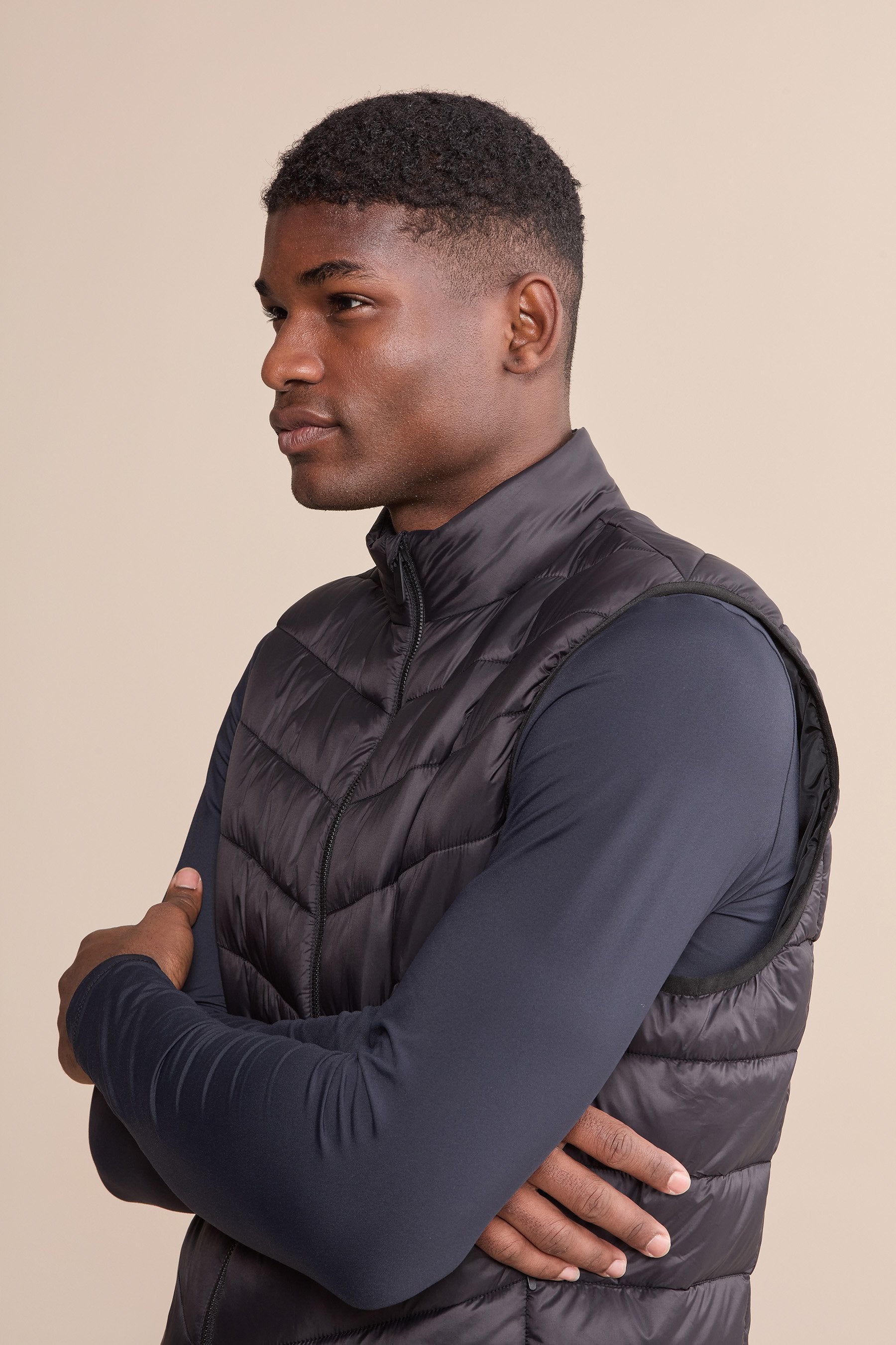 Men's Lightweight Nylon Puffer Vest - Warm Winter Jacket for Outdoor Activities, Hiking & Casual Wear